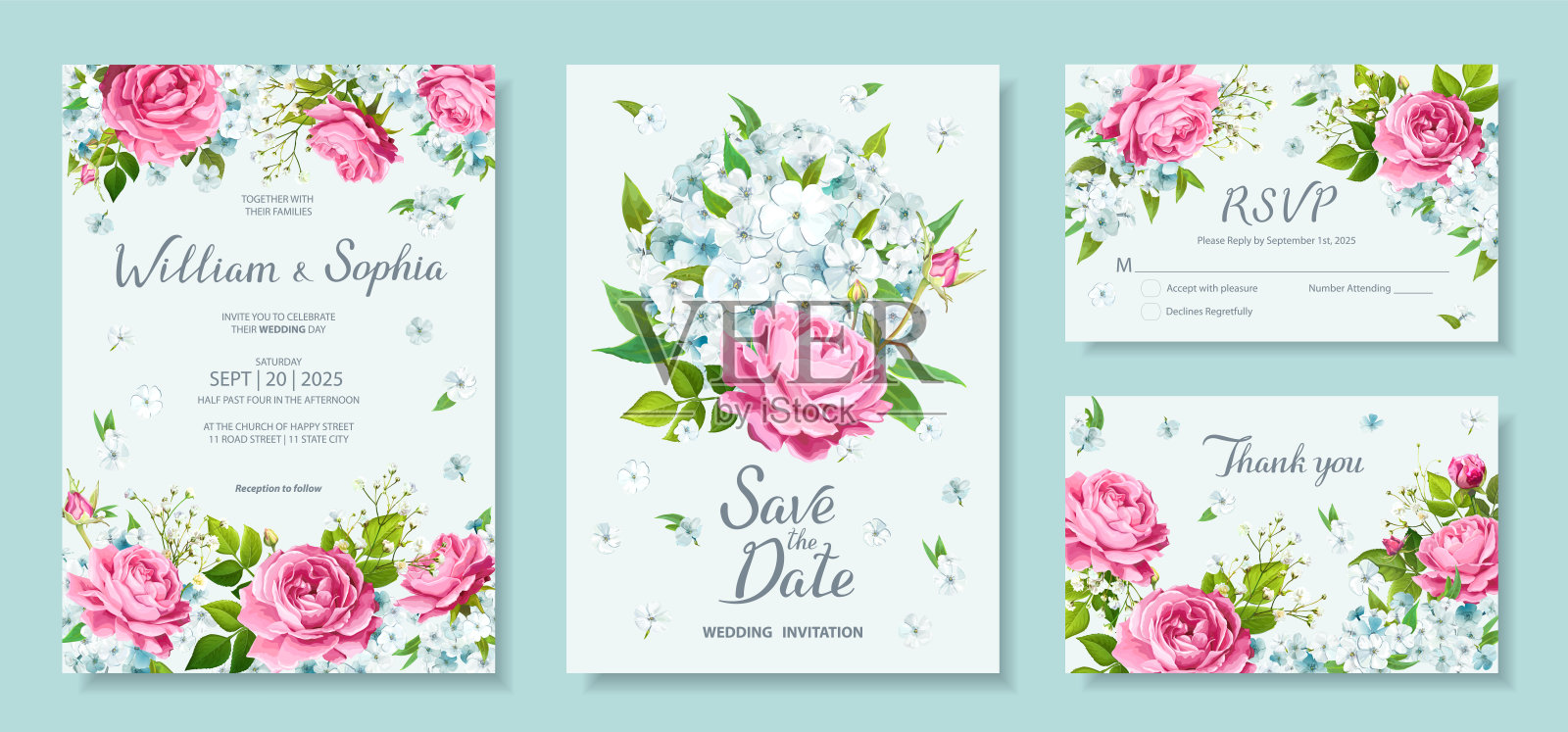 婚礼邀请卡设计模板素材