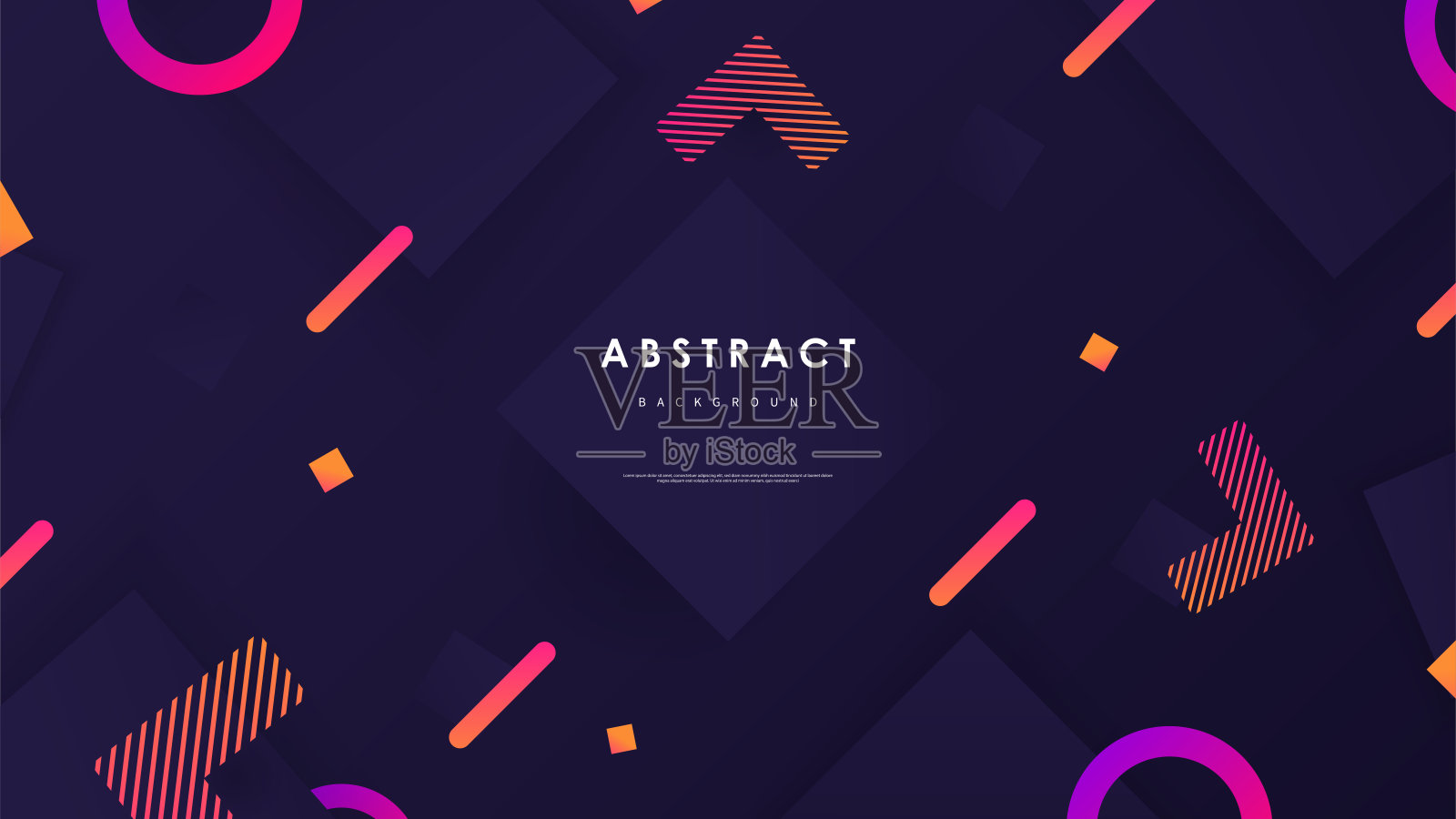 抽象波背景与彩色形状矢量插画图片素材