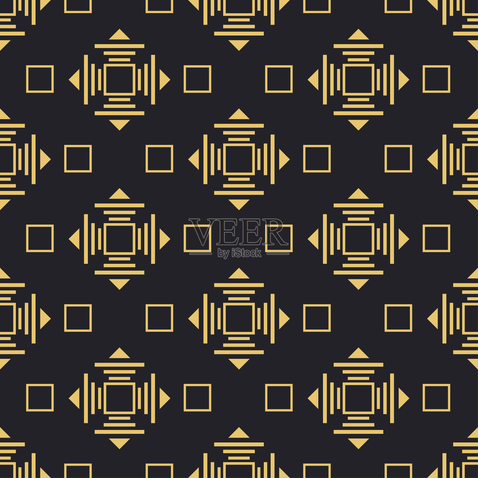 抽象几何图案|现代深色背景|无缝室内设计壁纸|矢量插图插画图片素材