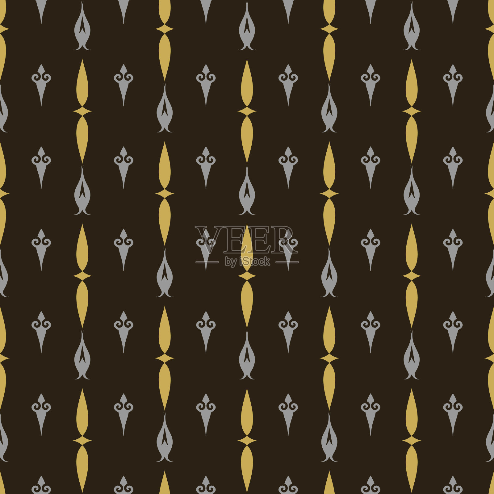 黑色背景矢量|无缝图案|室内设计简单墙纸插画图片素材