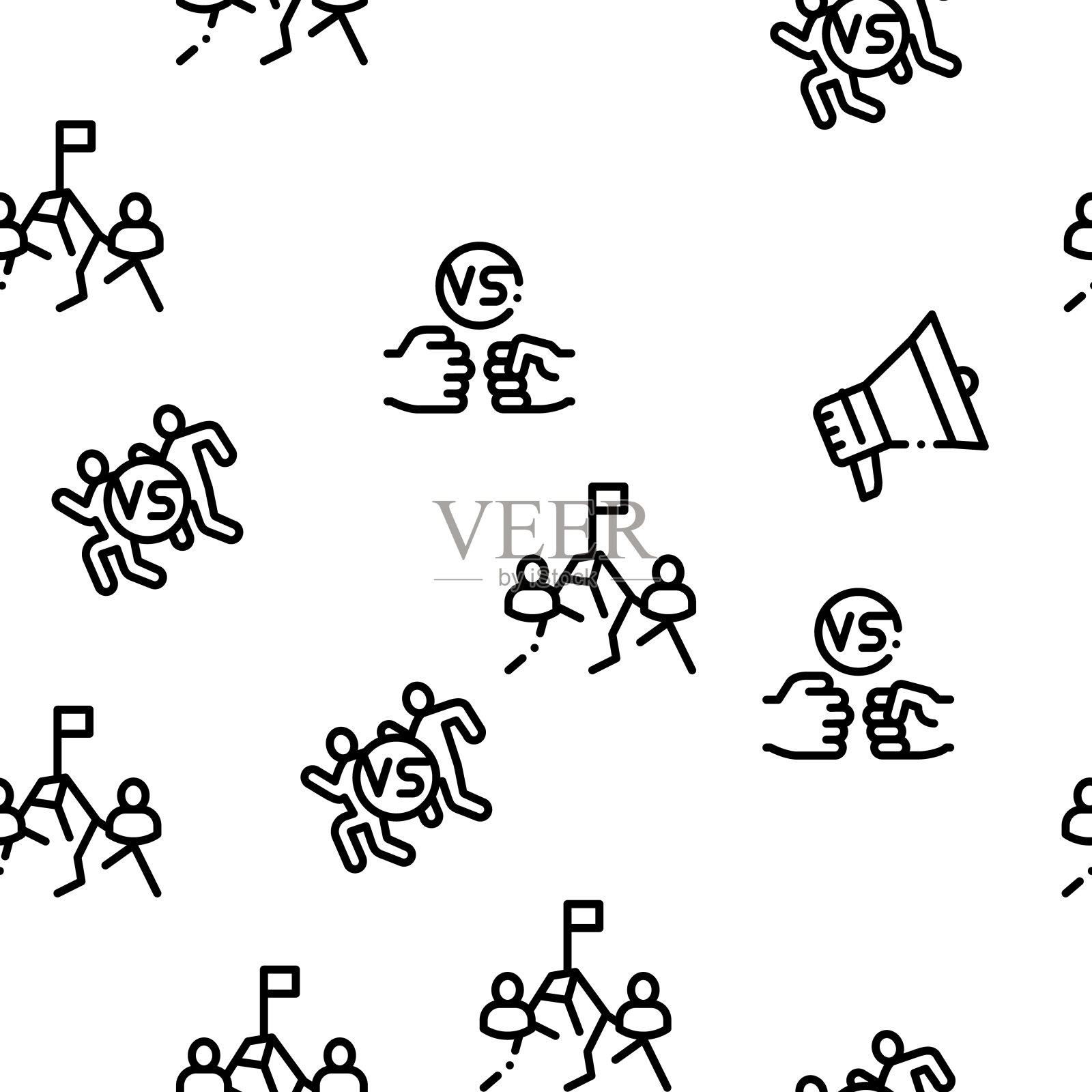 战斗竞争无缝模式向量插画图片素材