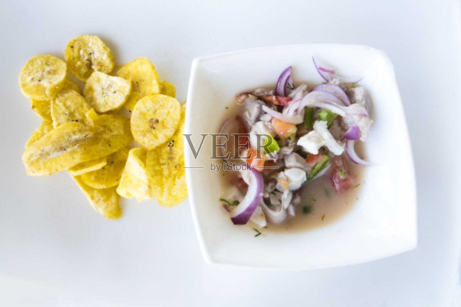 香蕉干沙拉照片摄影图片