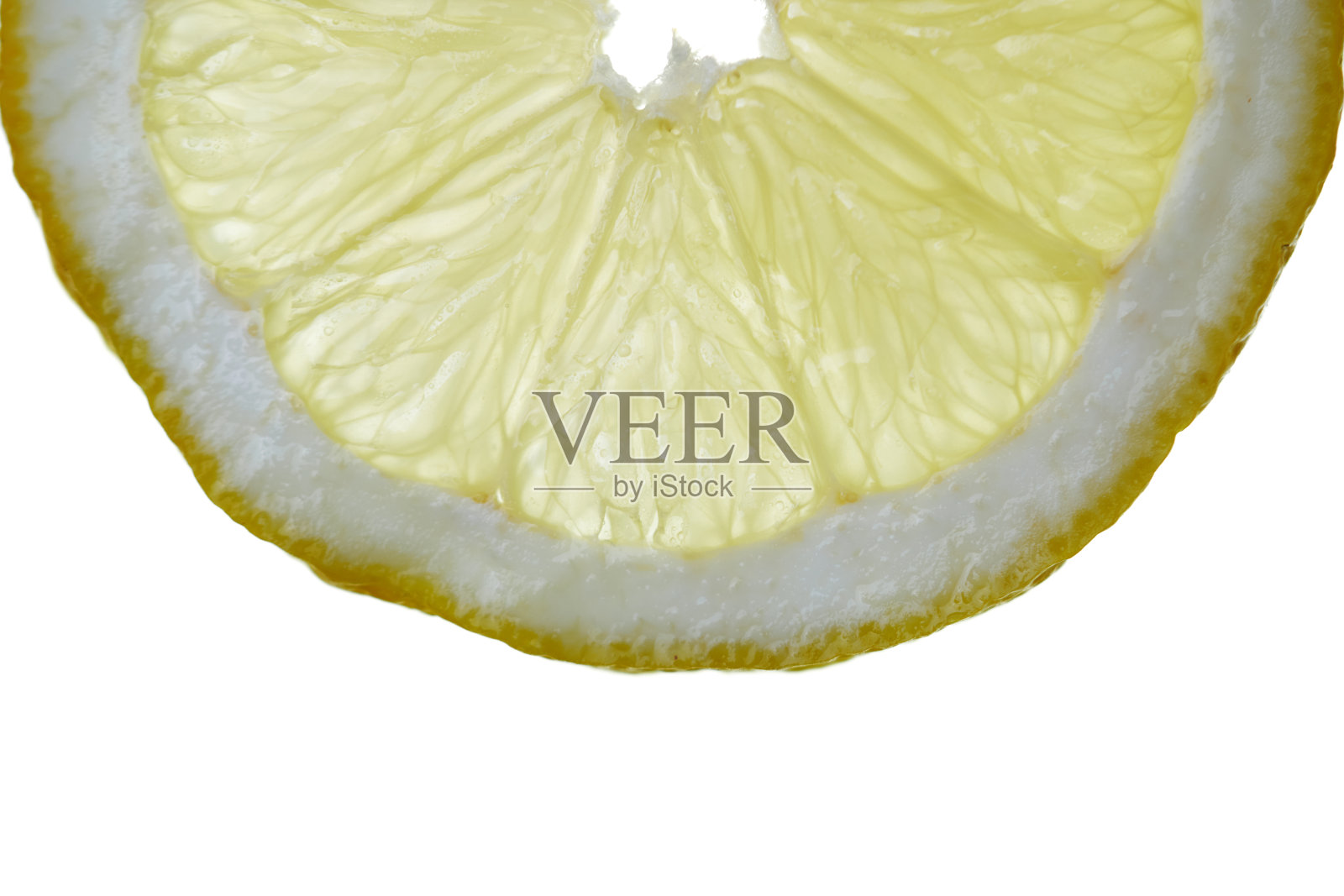 在白色背景上分离的柠檬(柑橘)的果肉照片摄影图片