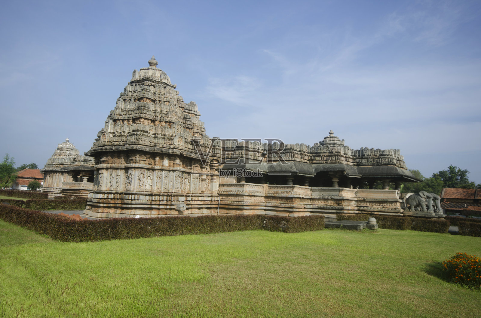Veera Narayana庙，建于印度卡纳塔克邦Belavadi的Hoysala帝国统治时期照片摄影图片
