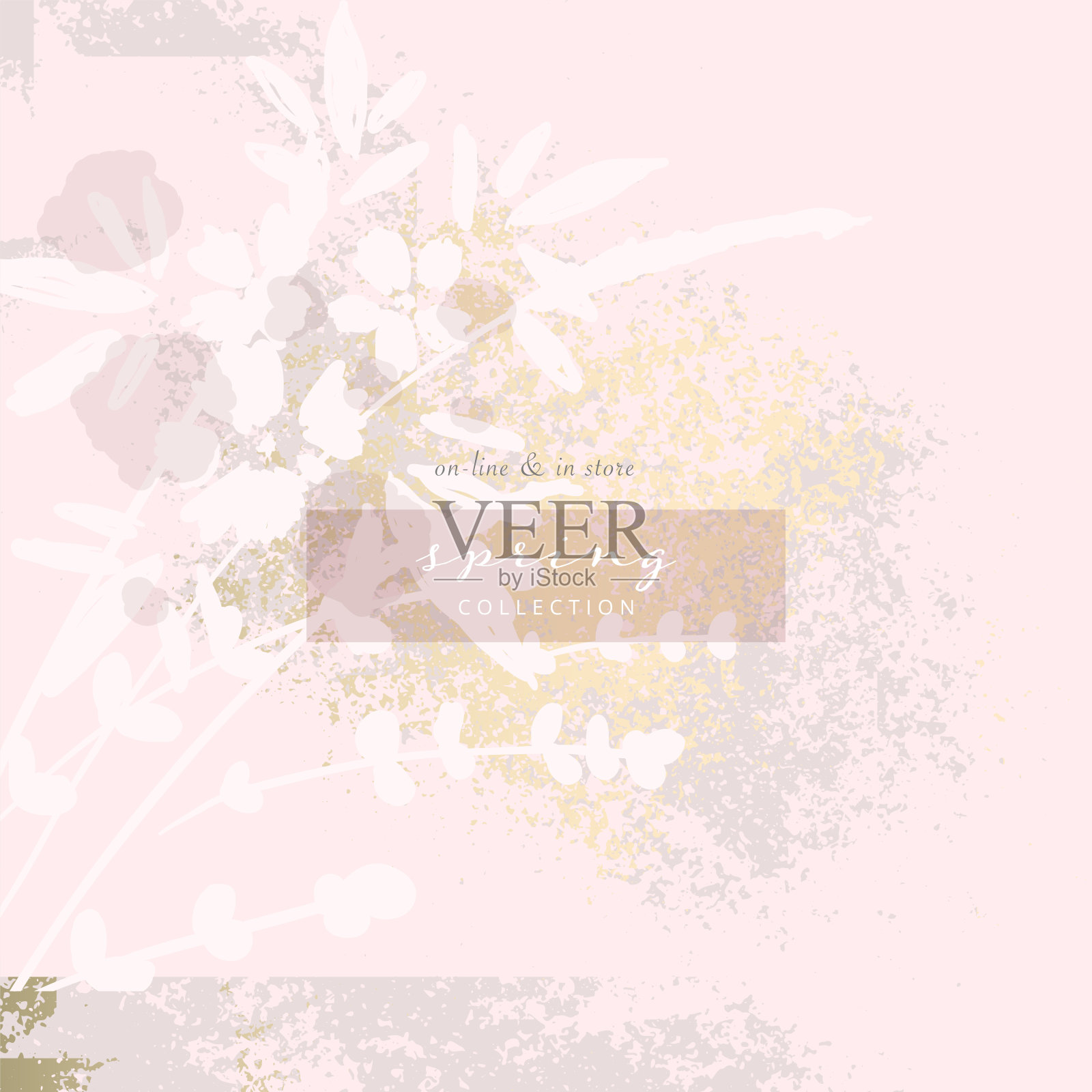 春季花卉手绘背景插画图片素材