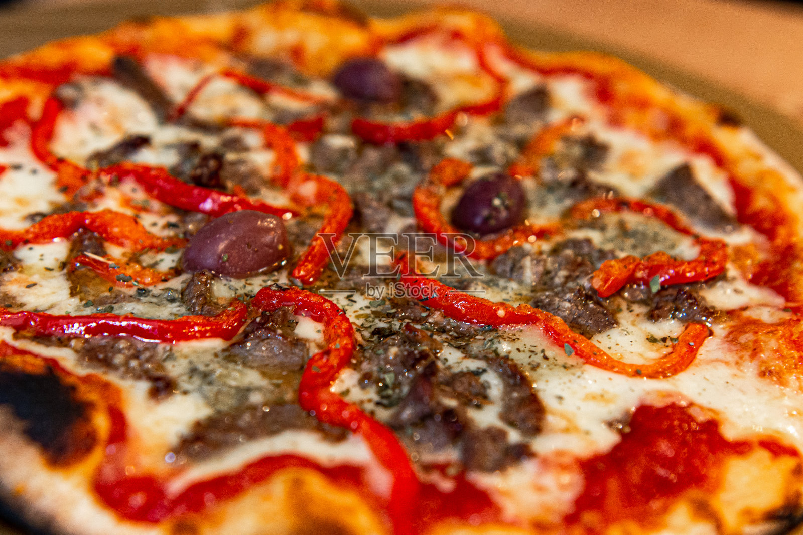 四块芝士披萨配菲力牛排照片摄影图片