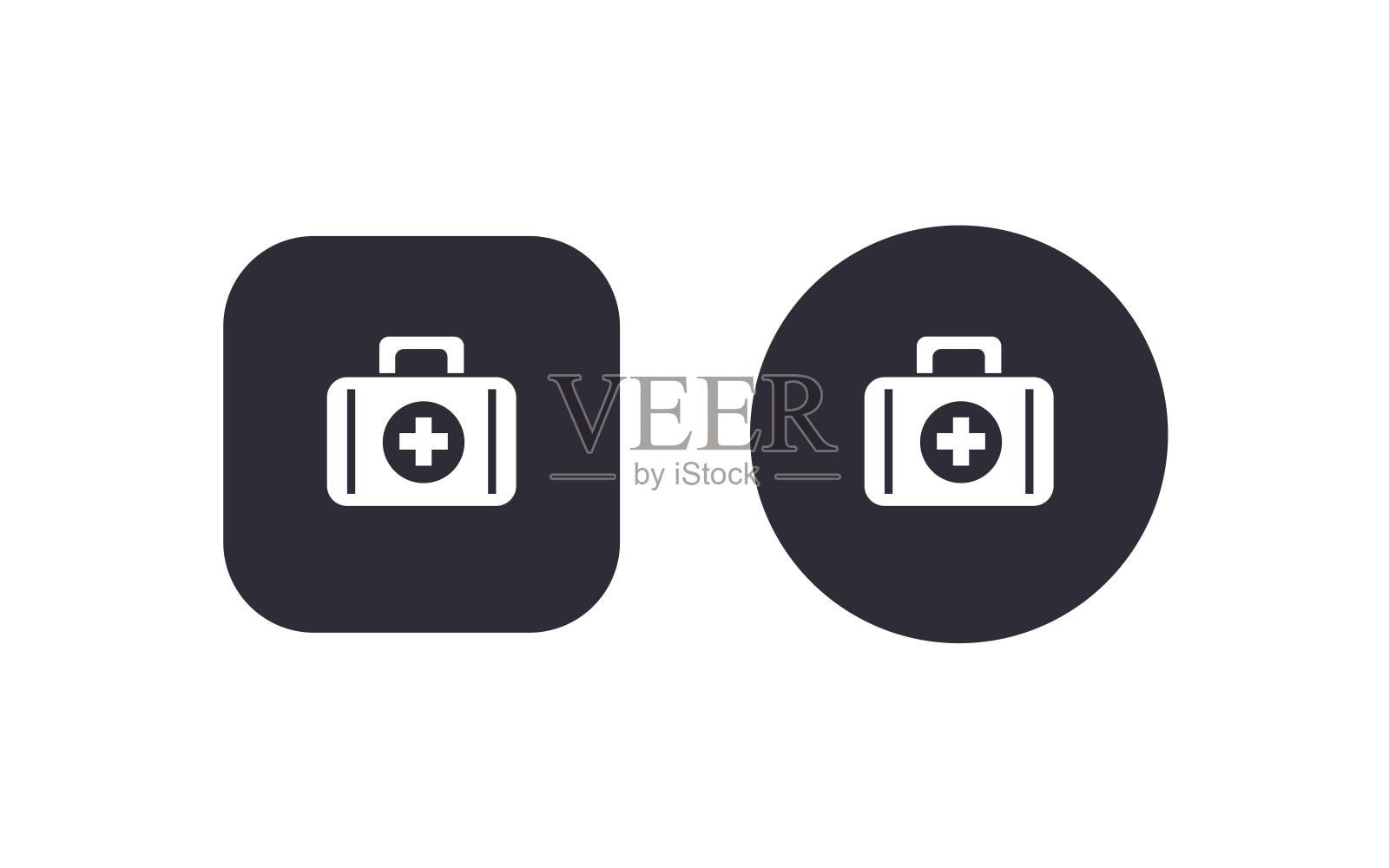 急救箱图标按钮矢量插图可缩放矢量设计图标素材