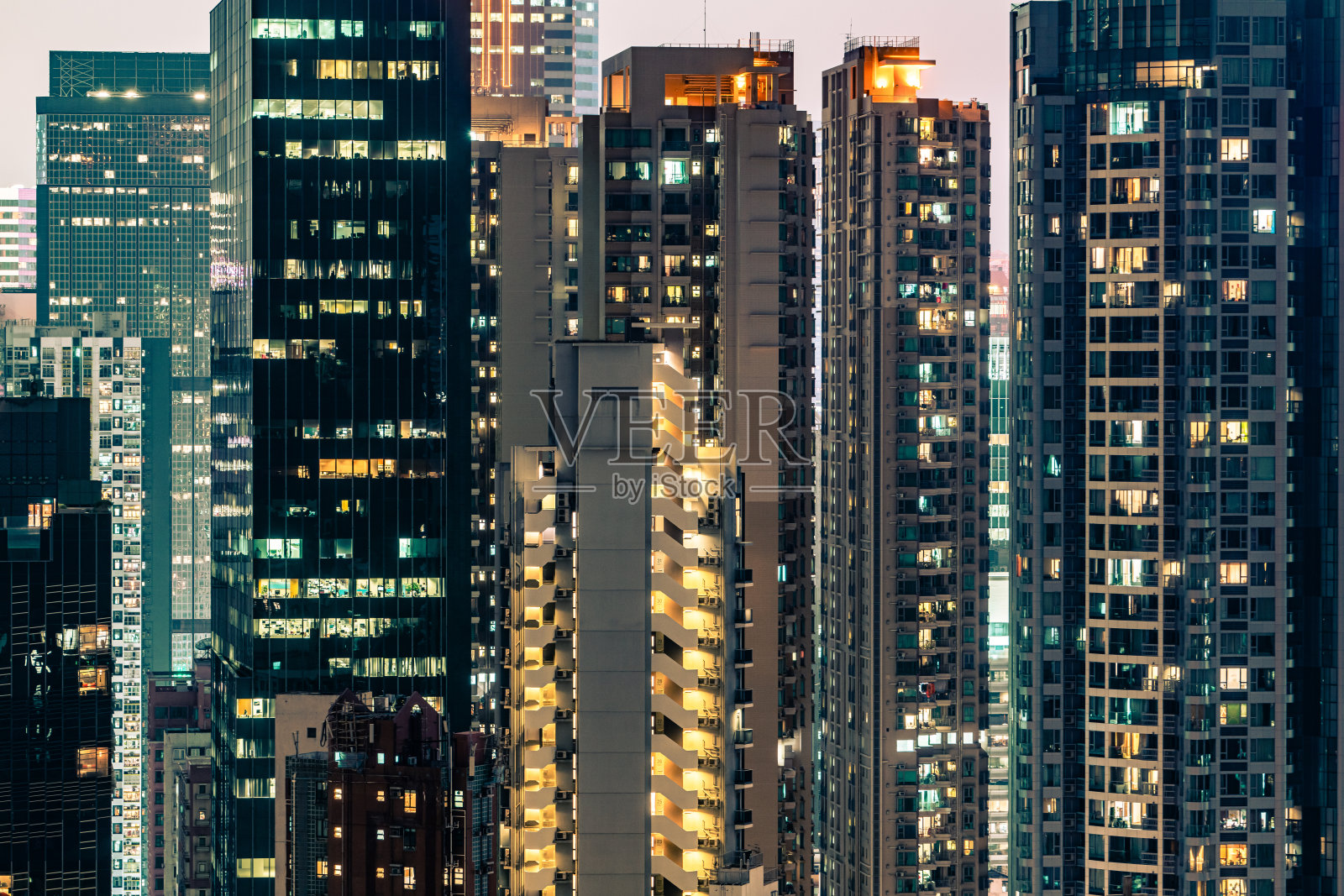 高密度居住在香港湾仔照片摄影图片