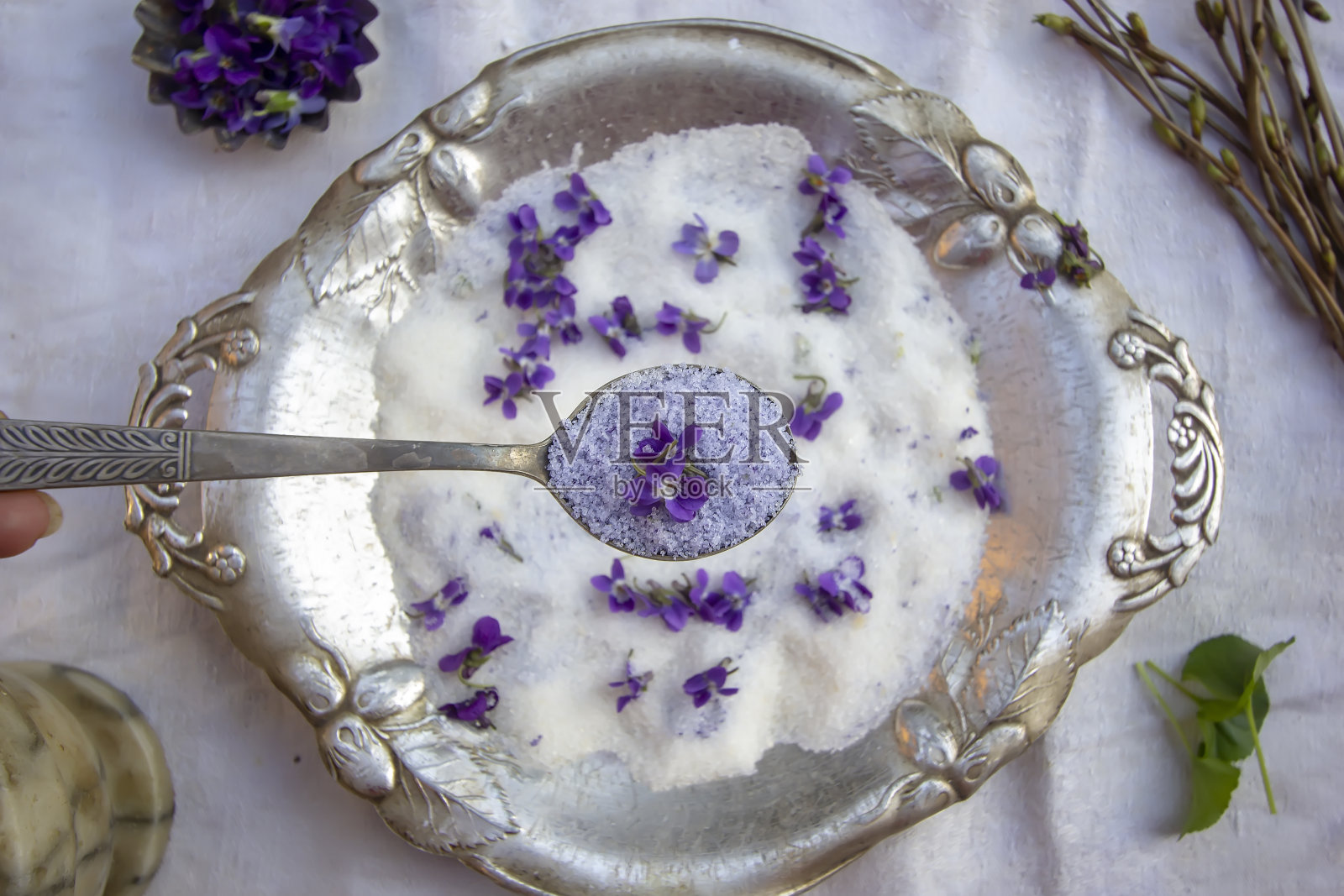 自制的甜点紫糖照片摄影图片