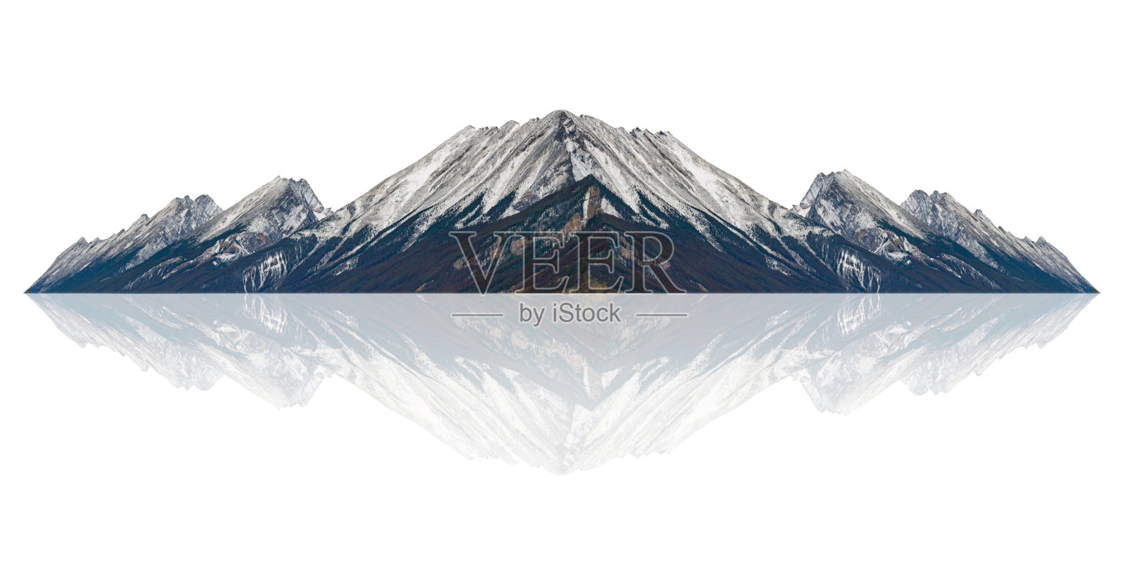 加拿大的落基山脉，在加拿大的秋天有积雪覆盖照片摄影图片