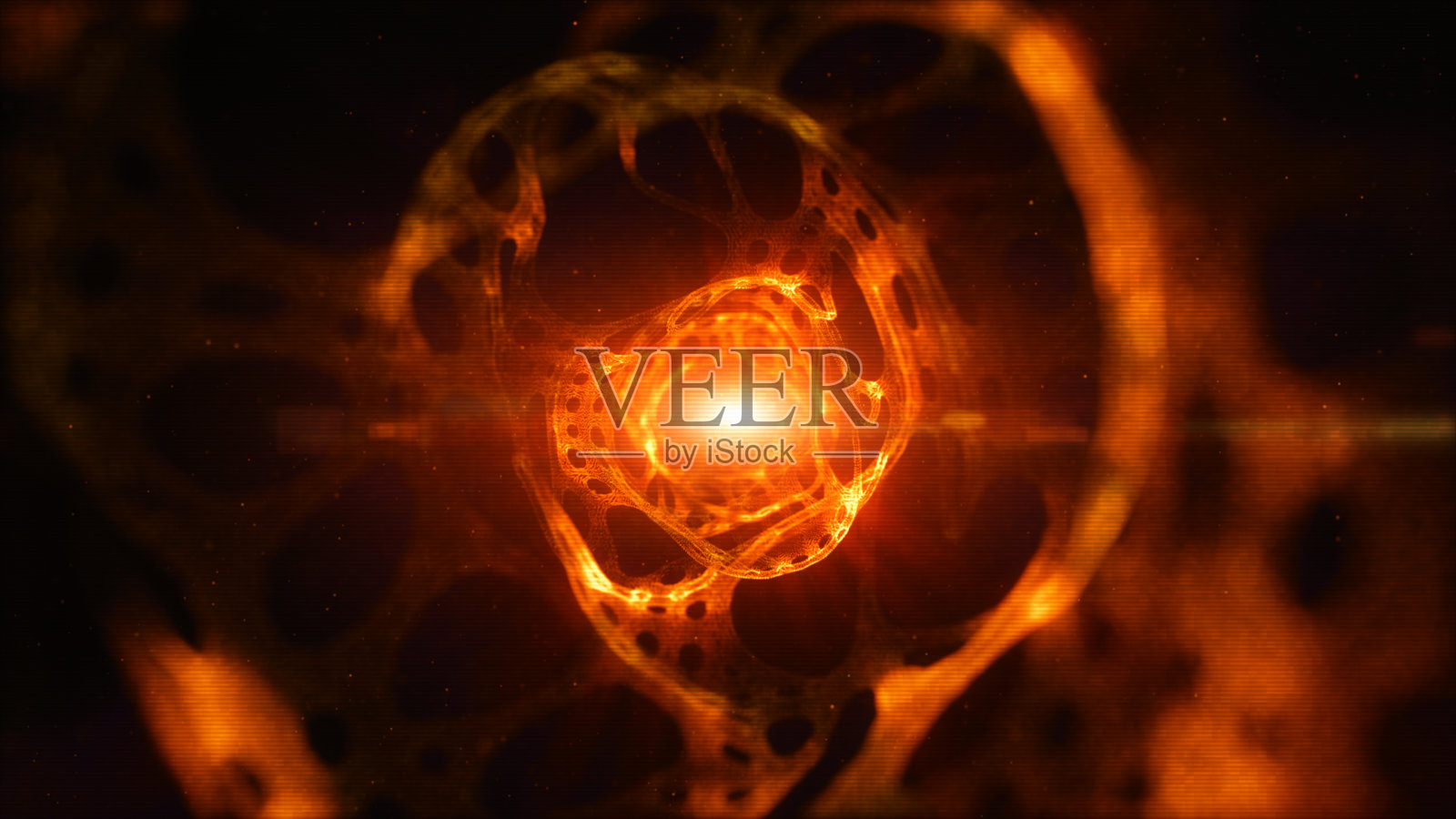 橙色抽象技术隧道和数字颗粒流，数字网络空间背景照片摄影图片