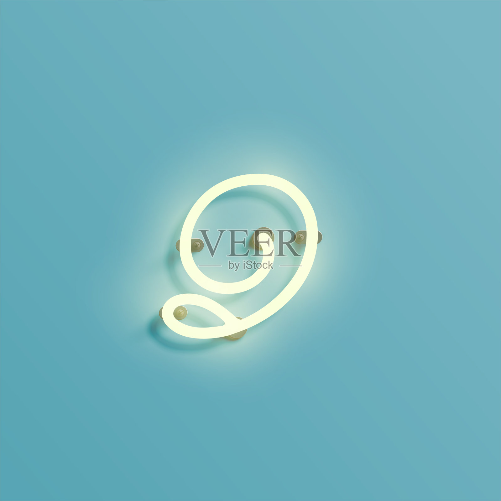 现实霓虹灯字符从字体，矢量插图插画图片素材