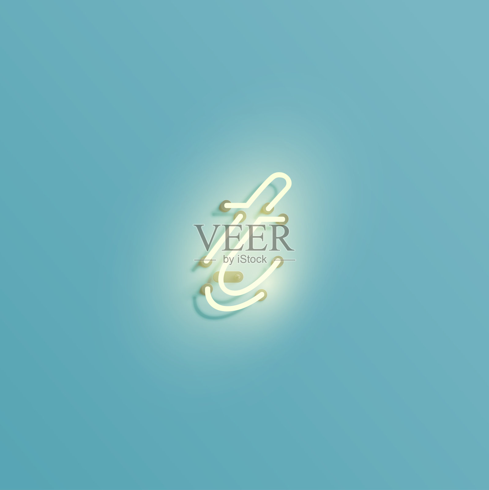 现实霓虹灯字符从字体，矢量插图插画图片素材