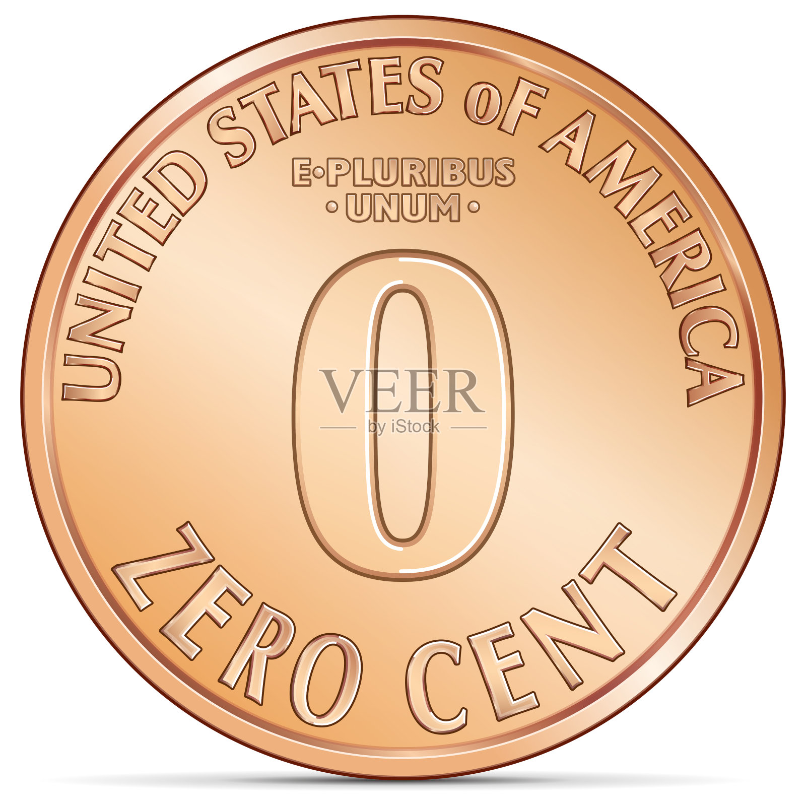 美国零分硬币插画图片素材