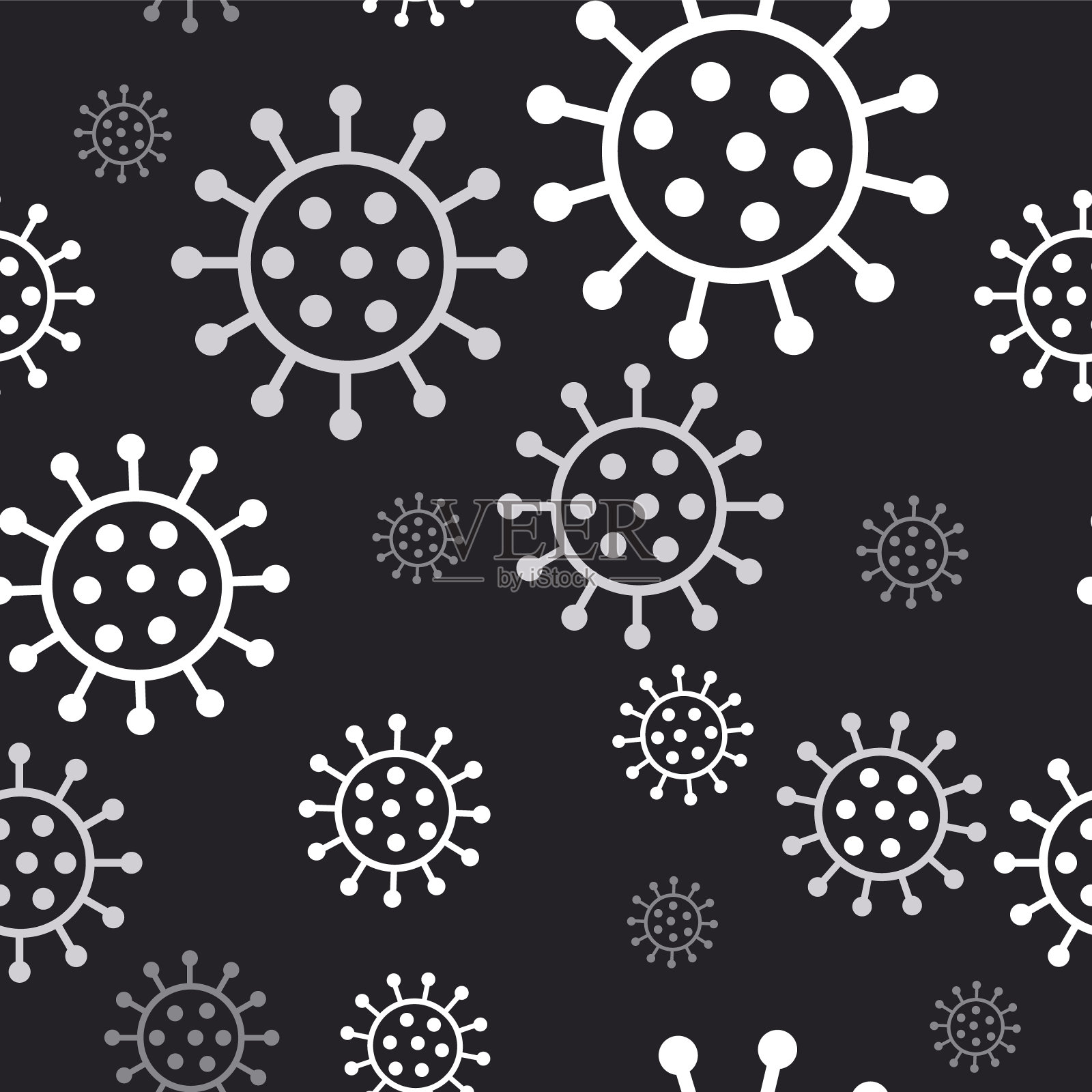 冠状病毒无缝模式。插画图片素材