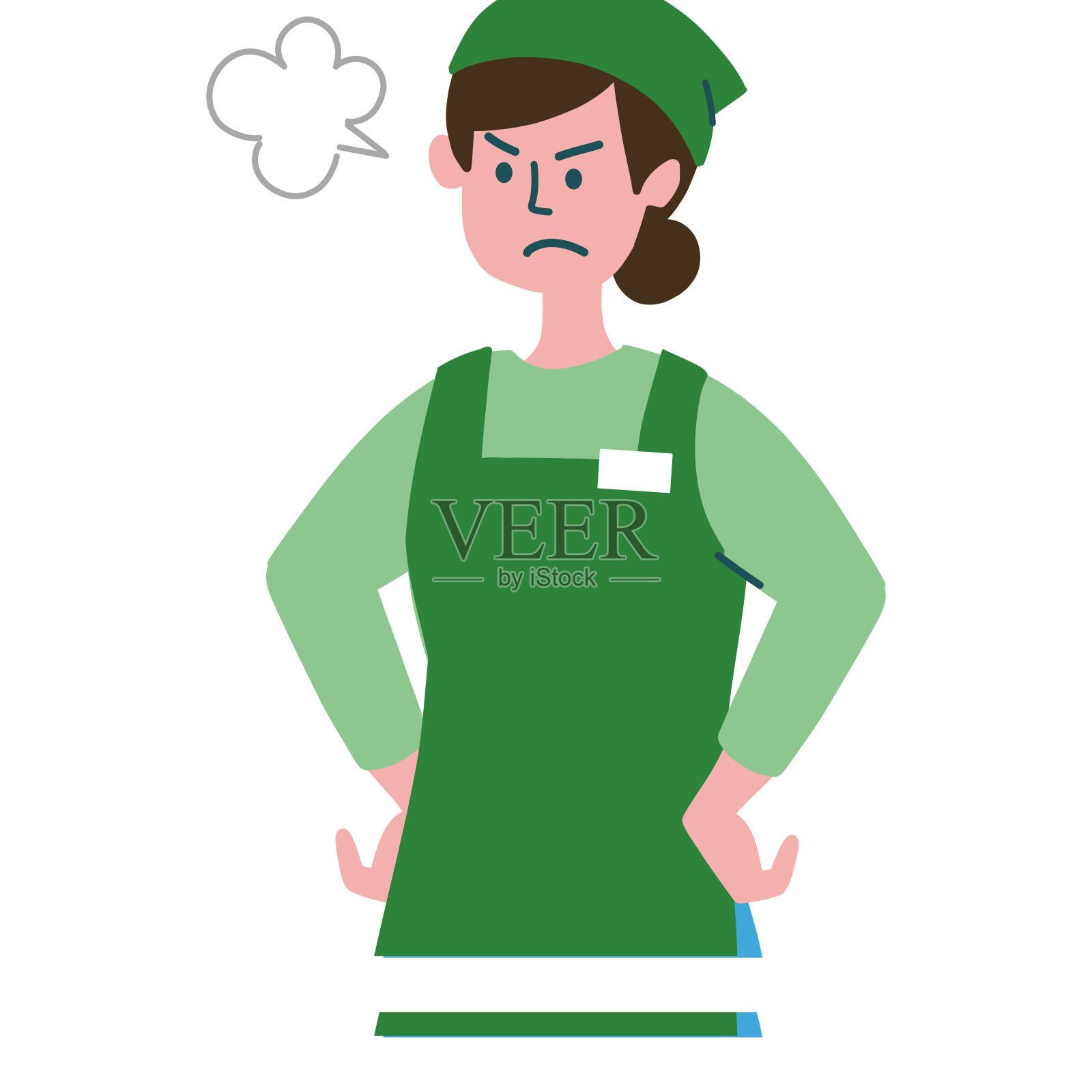 超市销售人员的女人插画图片素材