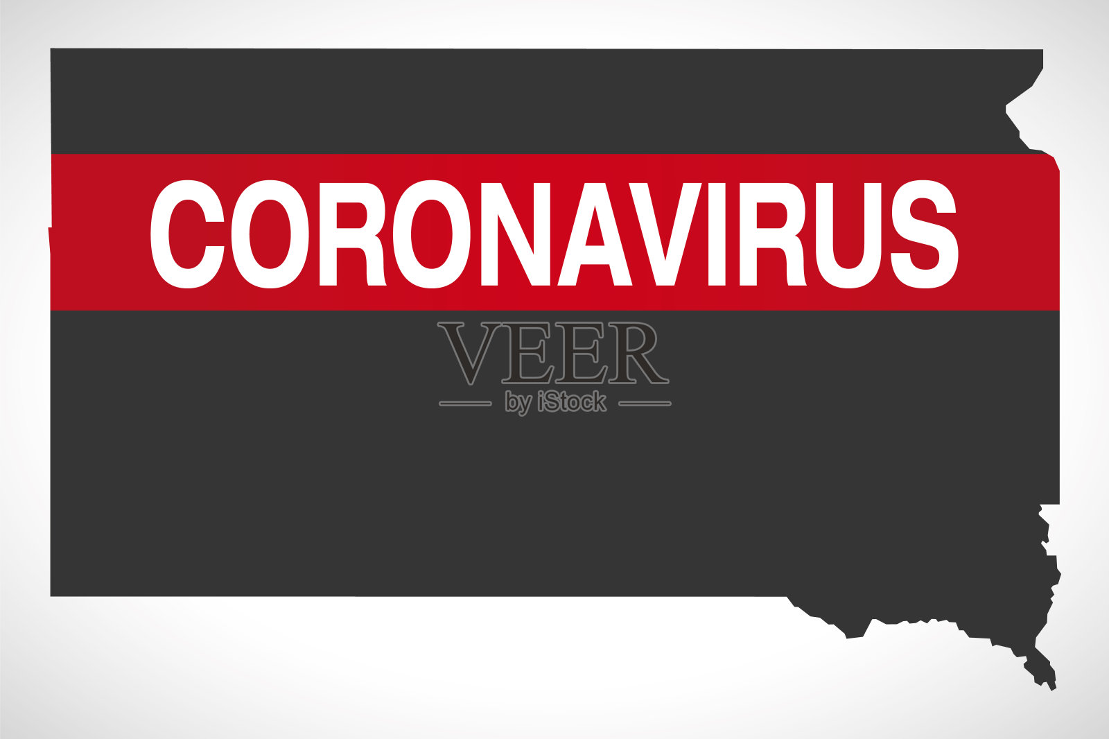 美国南达科他州联邦州地图冠状病毒警告插图插画图片素材