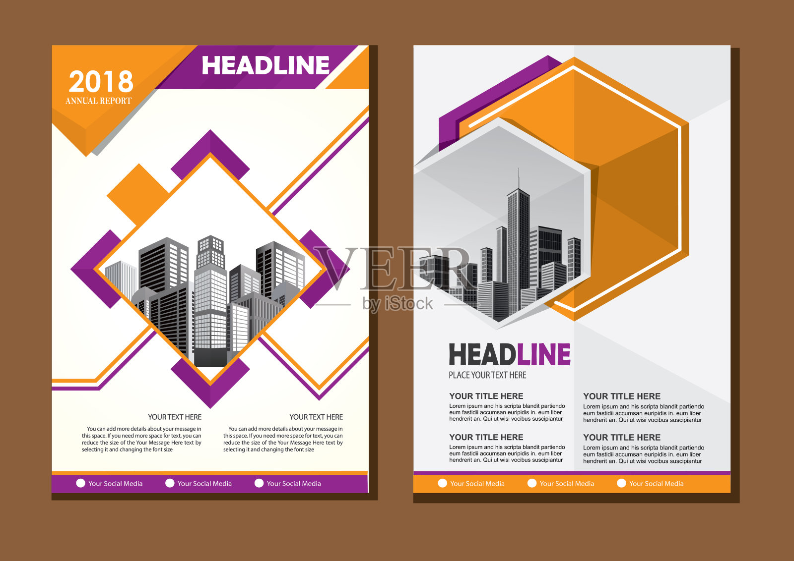 业务抽象向量模板。宣传册设计，涵盖现代布局，年度报告，海报，传单A4彩色三角形，几何形状的科技，科学，市场与灯光背景插画图片素材