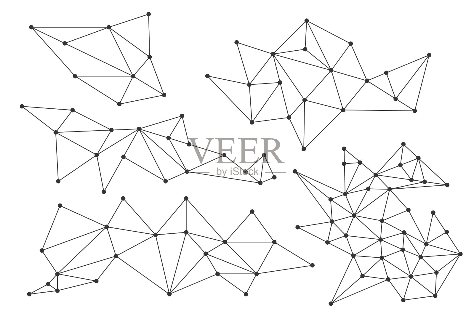 三角形线性元素集-向量插画图片素材