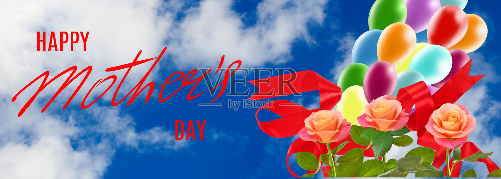 带鲜花的母亲节贺卡照片摄影图片