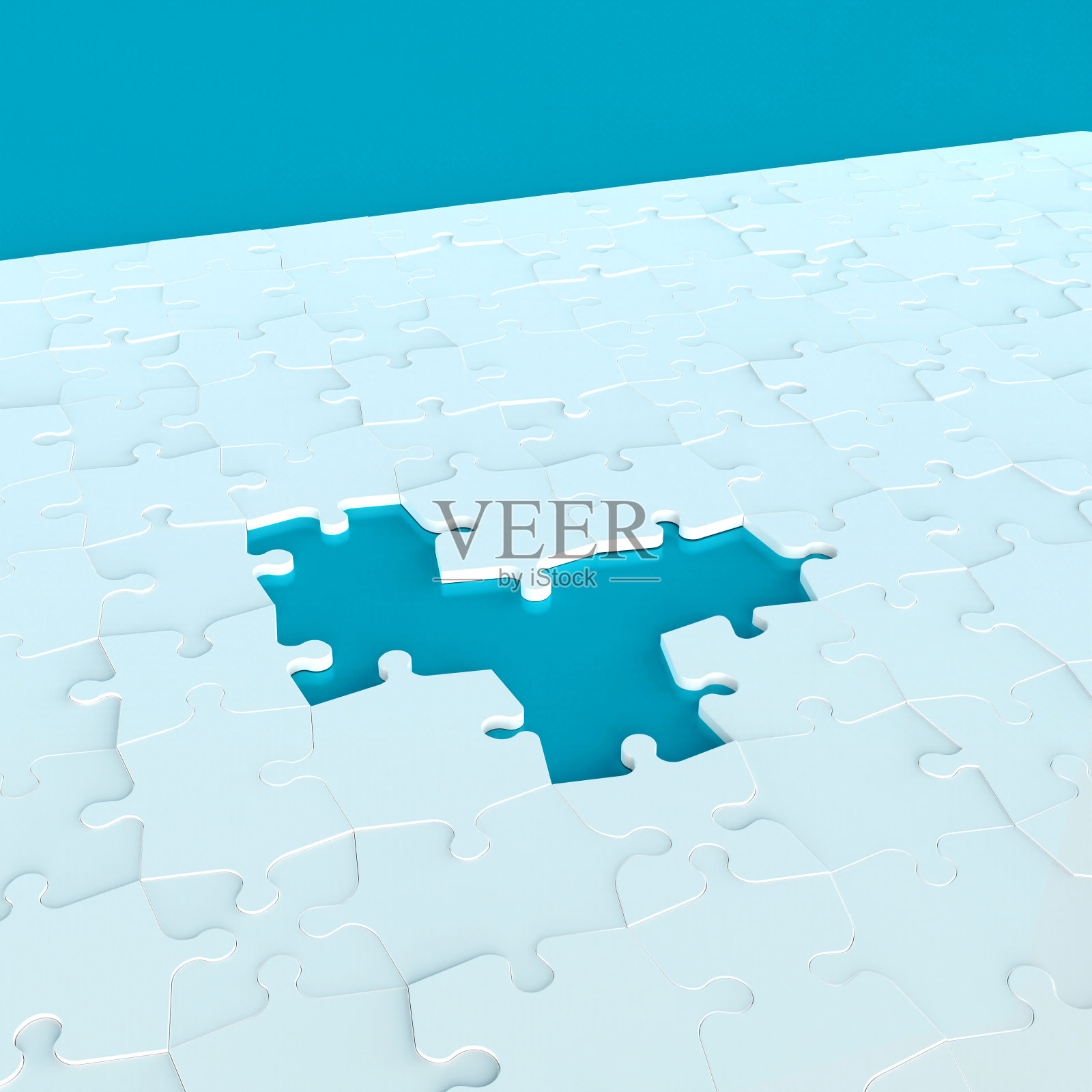 3d渲染拼图在蓝色背景库存照片照片摄影图片