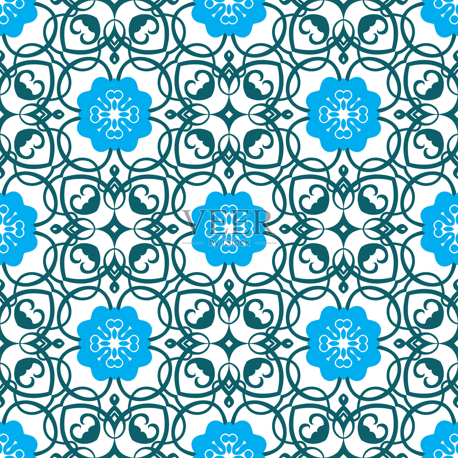 复古矢量无缝花图案插画图片素材