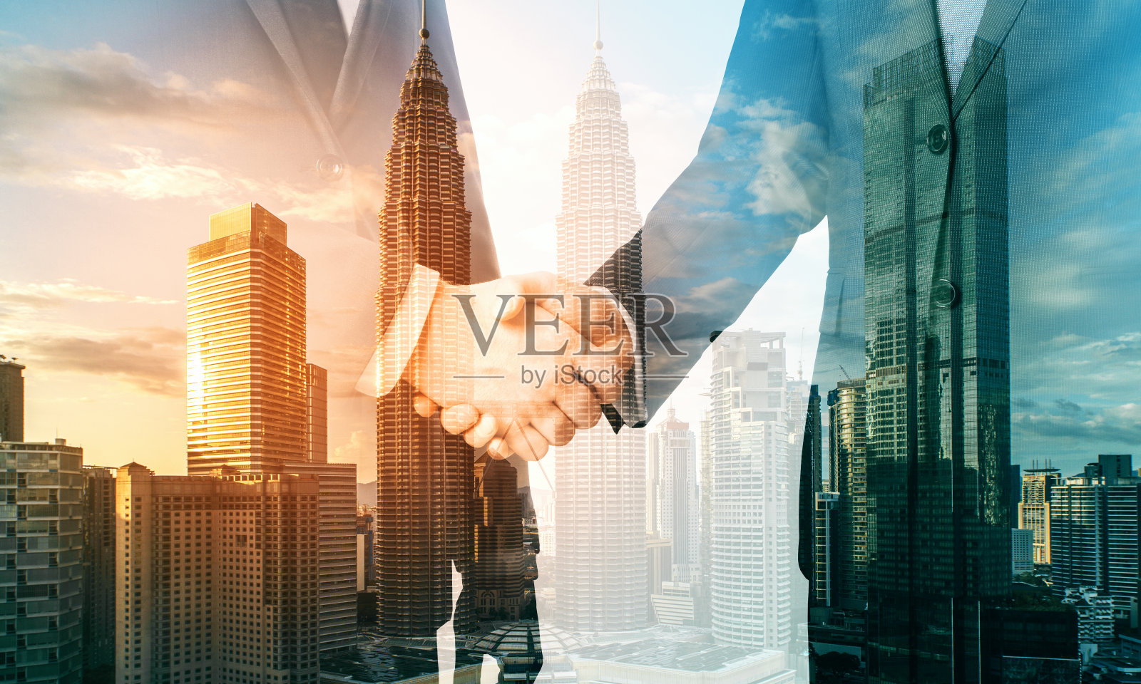 商人握手照片摄影图片