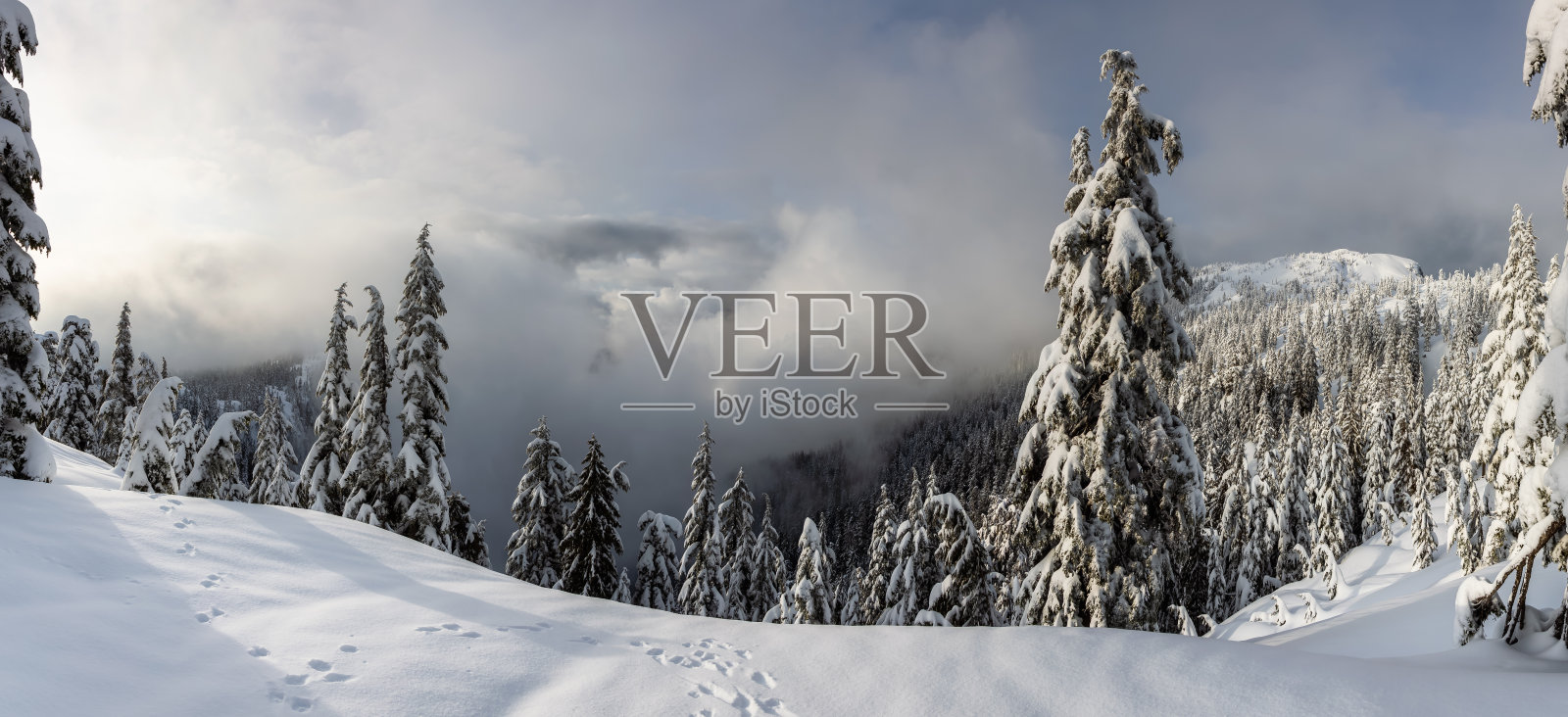 加拿大山地景观多云日落照片摄影图片