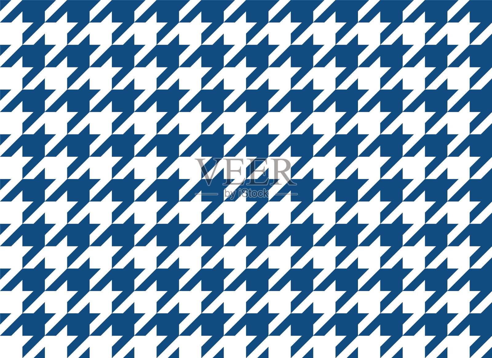经典典雅的犬齿纹样，蓝白相间。矢量无缝传统猎犬齿纹。插画图片素材