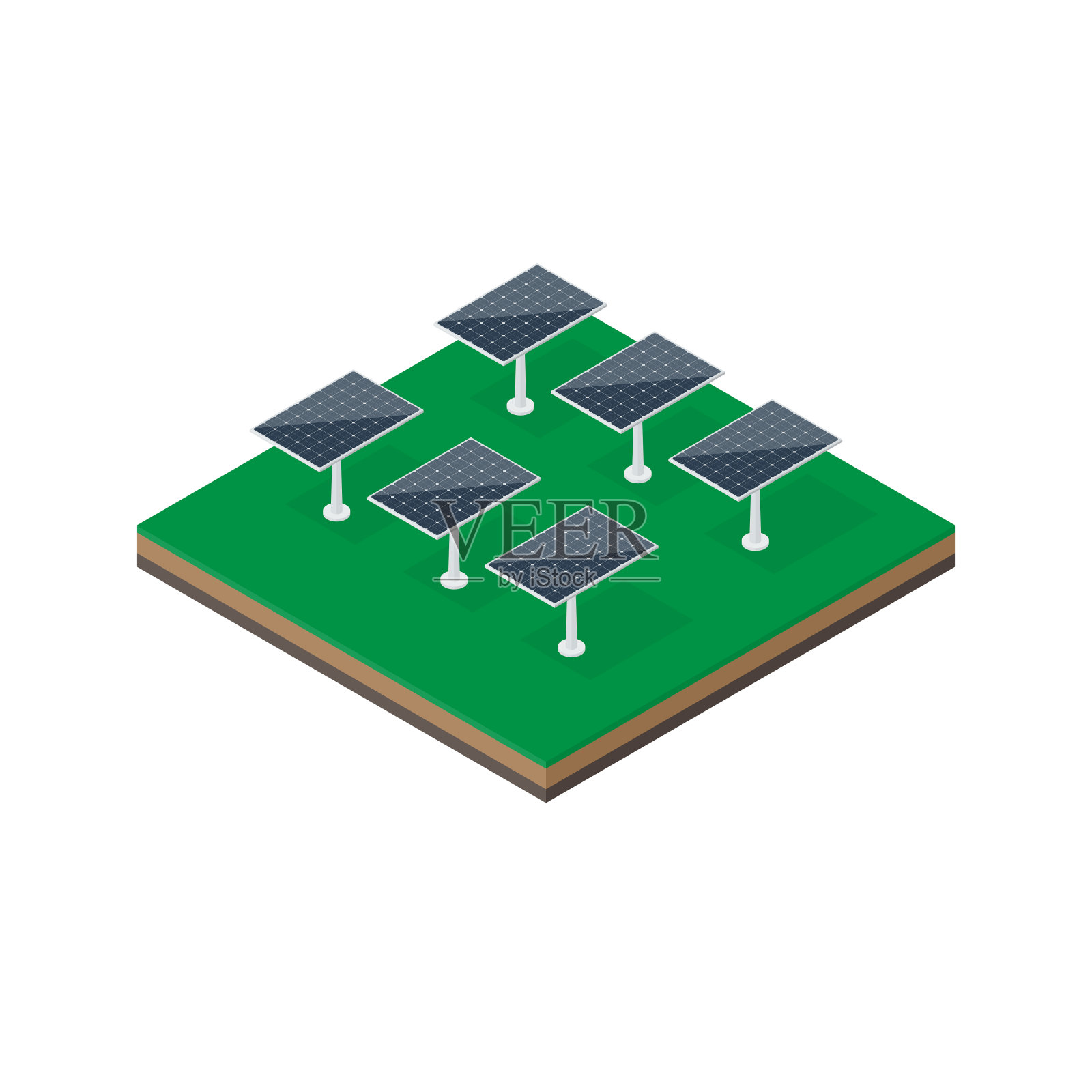 等距太阳能电池板。替代能源。矢量图插画图片素材