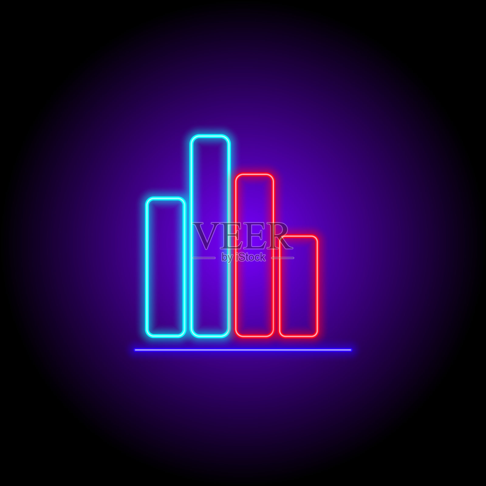 矢量霓虹平面设计图标集图表和图形线符号插图孤立图标素材