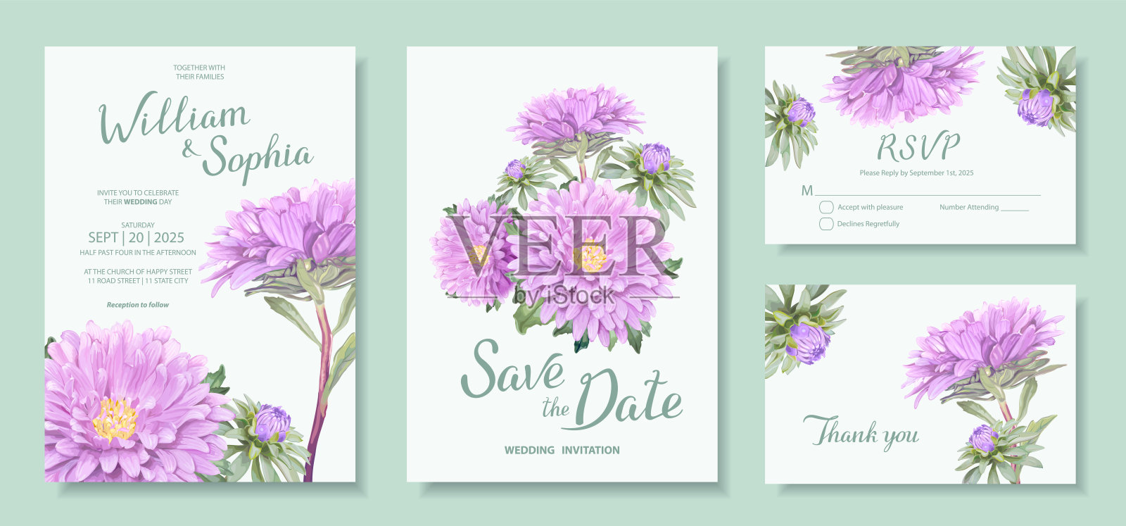 婚礼邀请卡设计模板素材