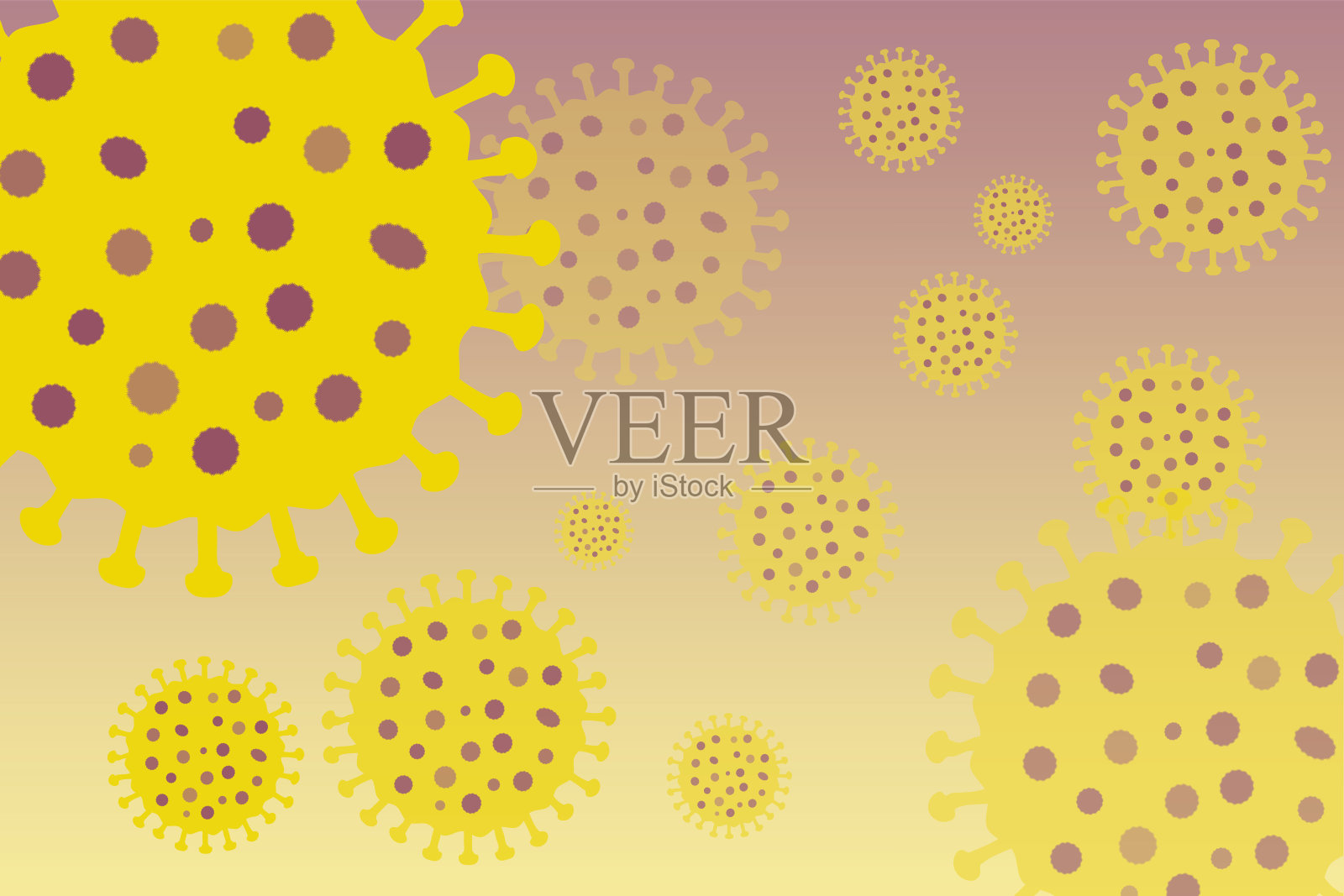 象征冠状病毒的病毒设计(Covid-1(9))插画图片素材