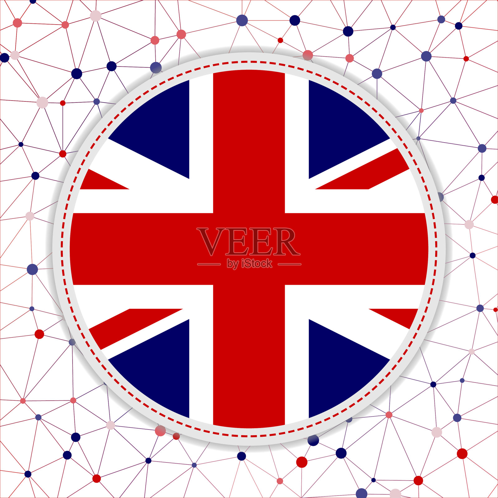 具有网络背景的英国国旗。插画图片素材