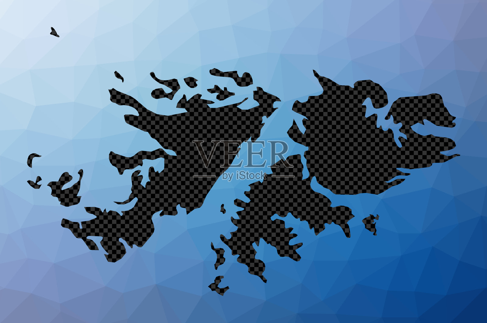 福克兰群岛几何地图。插画图片素材