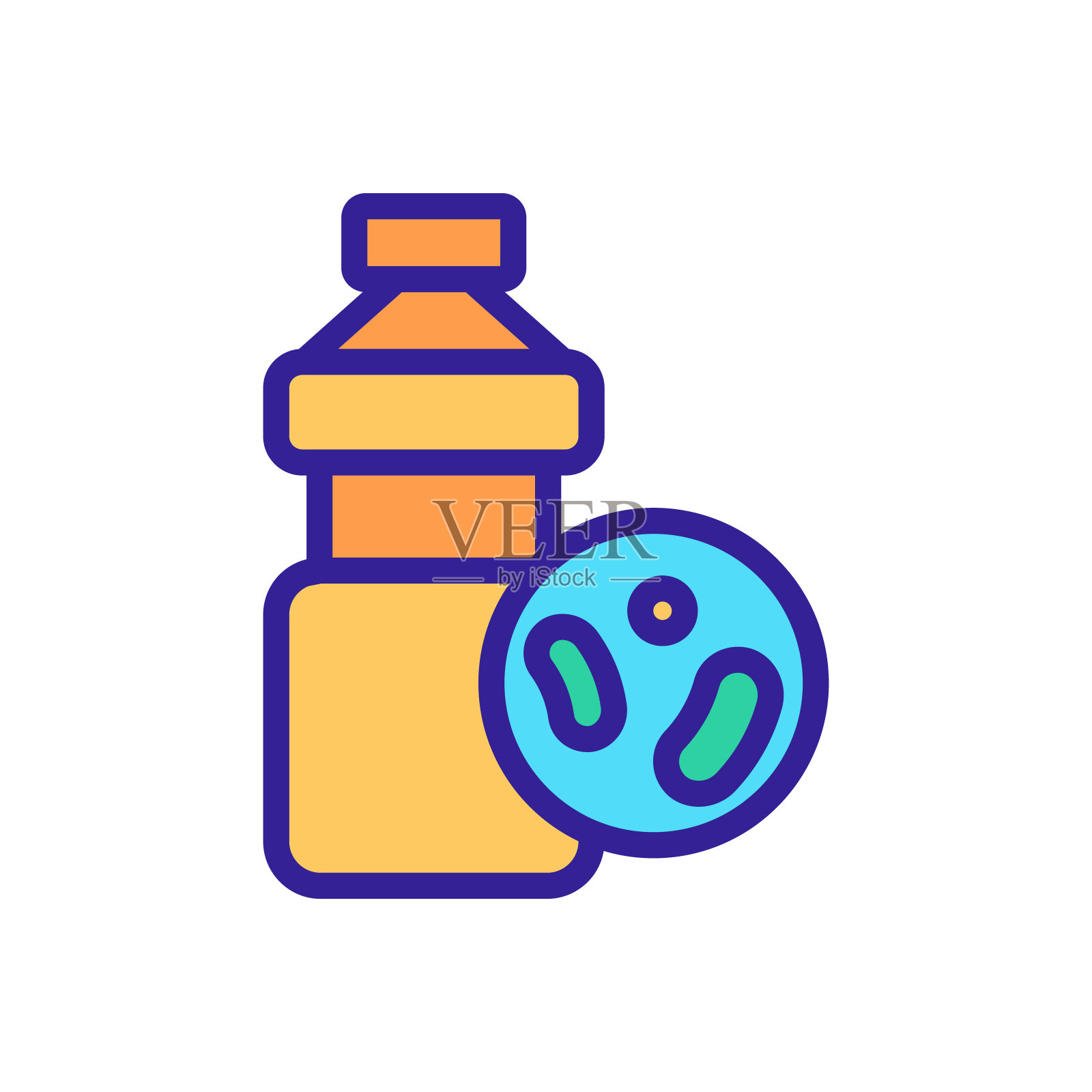 益生菌图标矢量。孤立轮廓符号插图插画图片素材