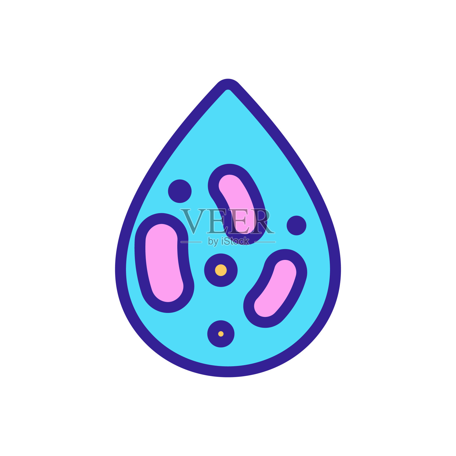 益生菌图标矢量。孤立轮廓符号插图插画图片素材