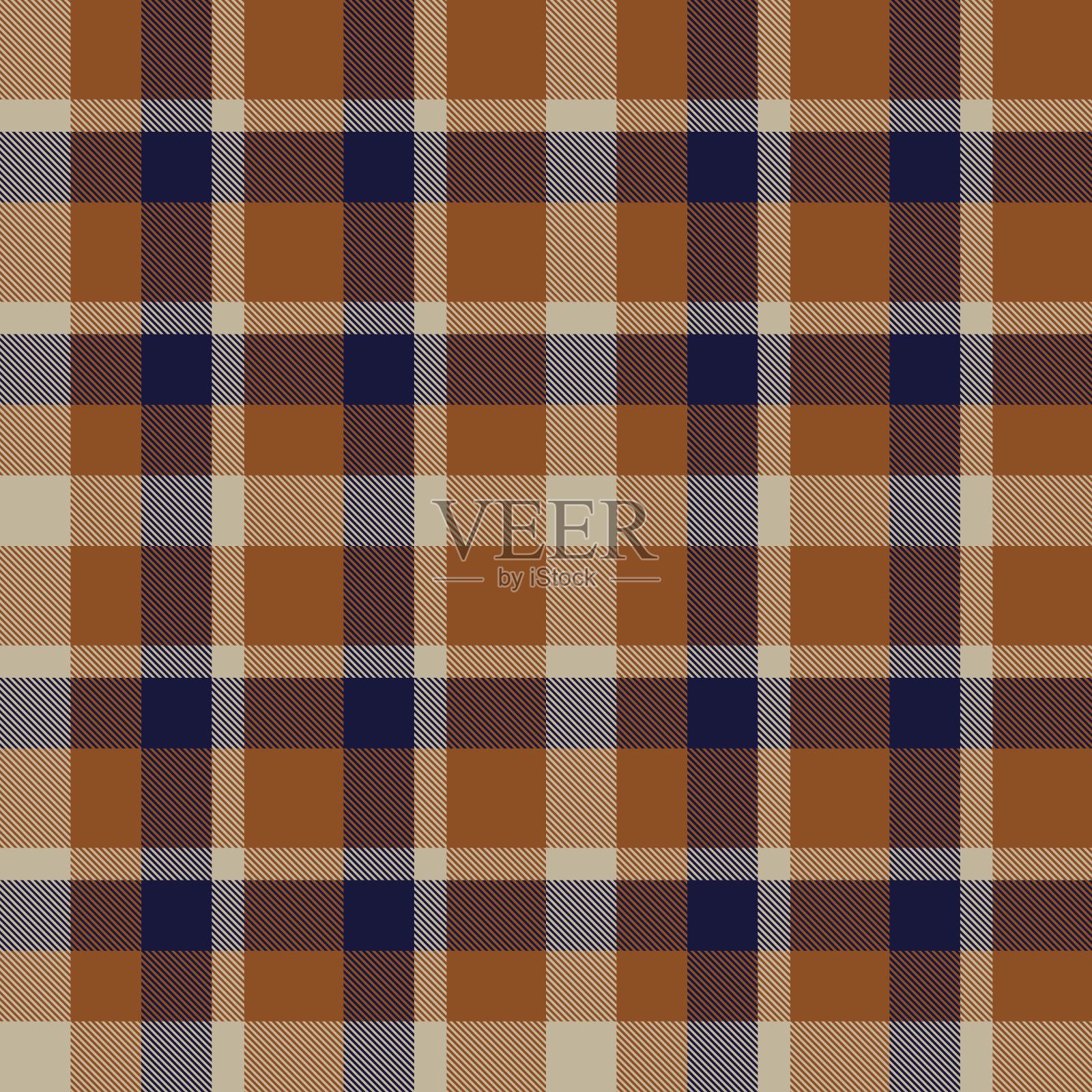 彩色经典现代格子呢无缝印花/图案向量插画图片素材