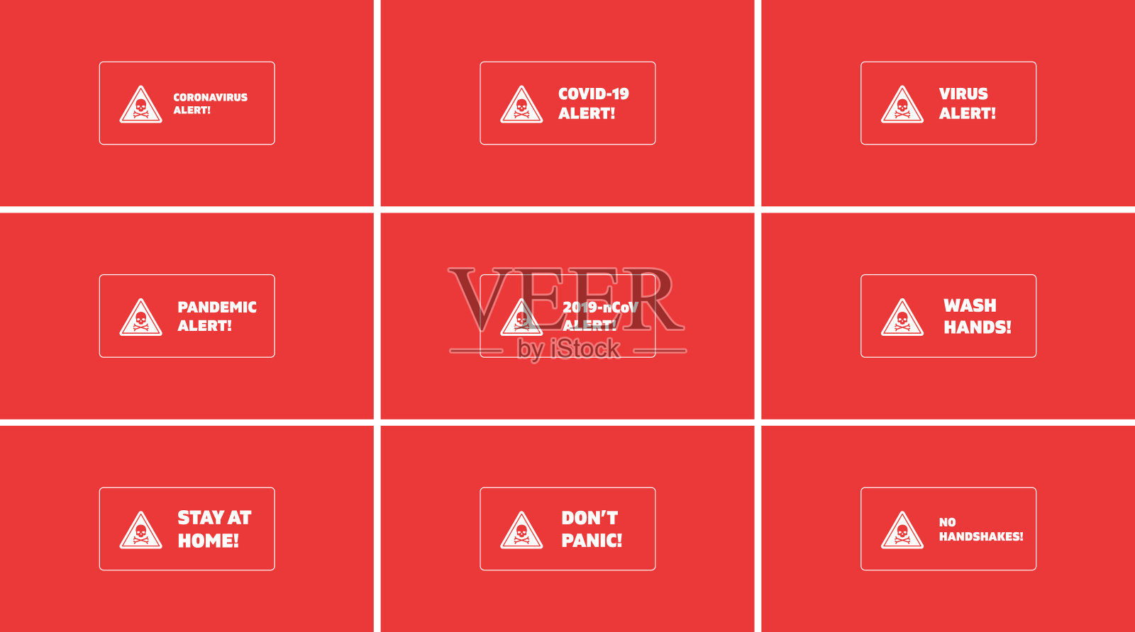 九种病毒感染危险的警告信号，病媒说明插画图片素材