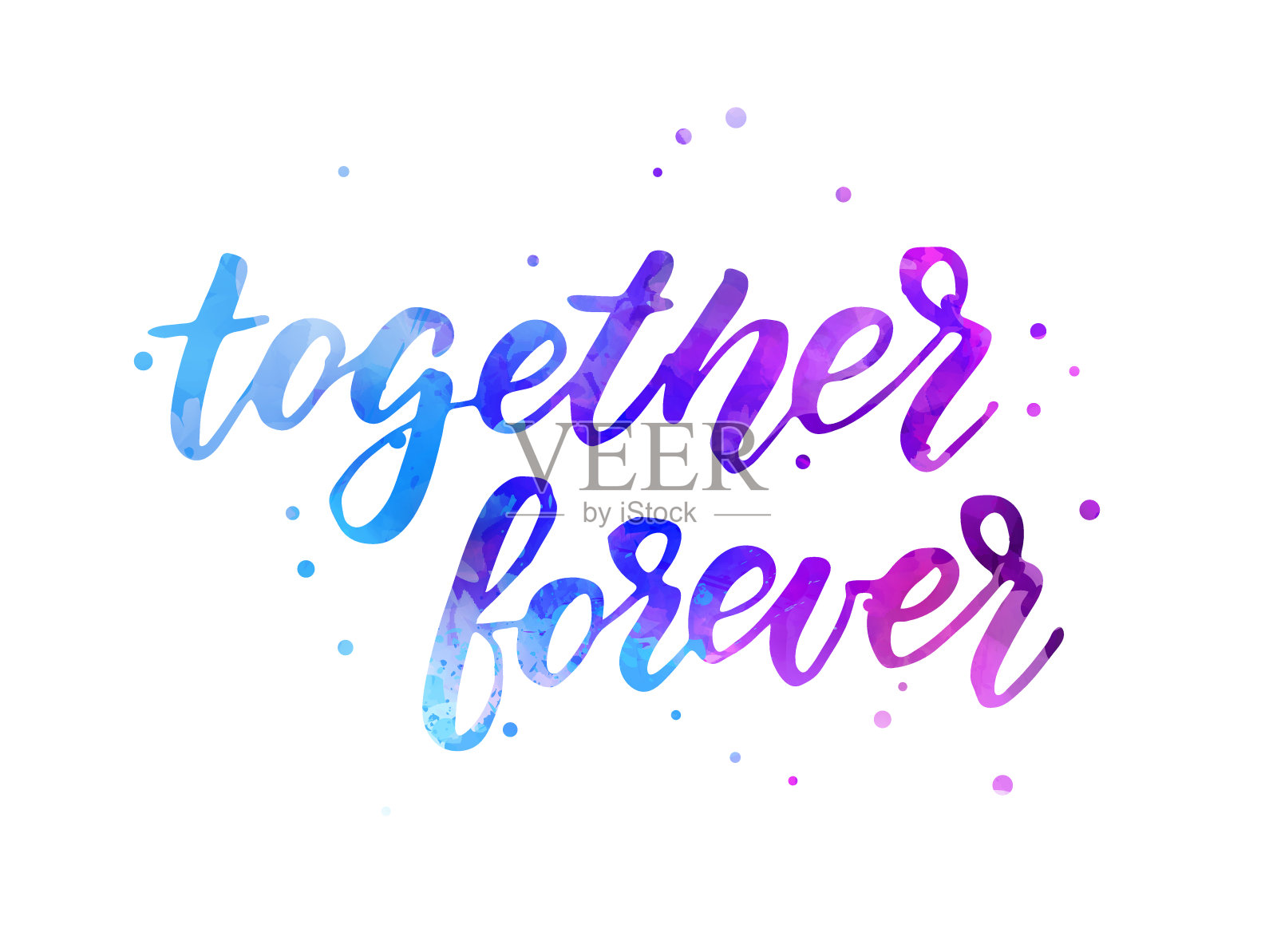 永远在一起-水彩字体设计元素图片