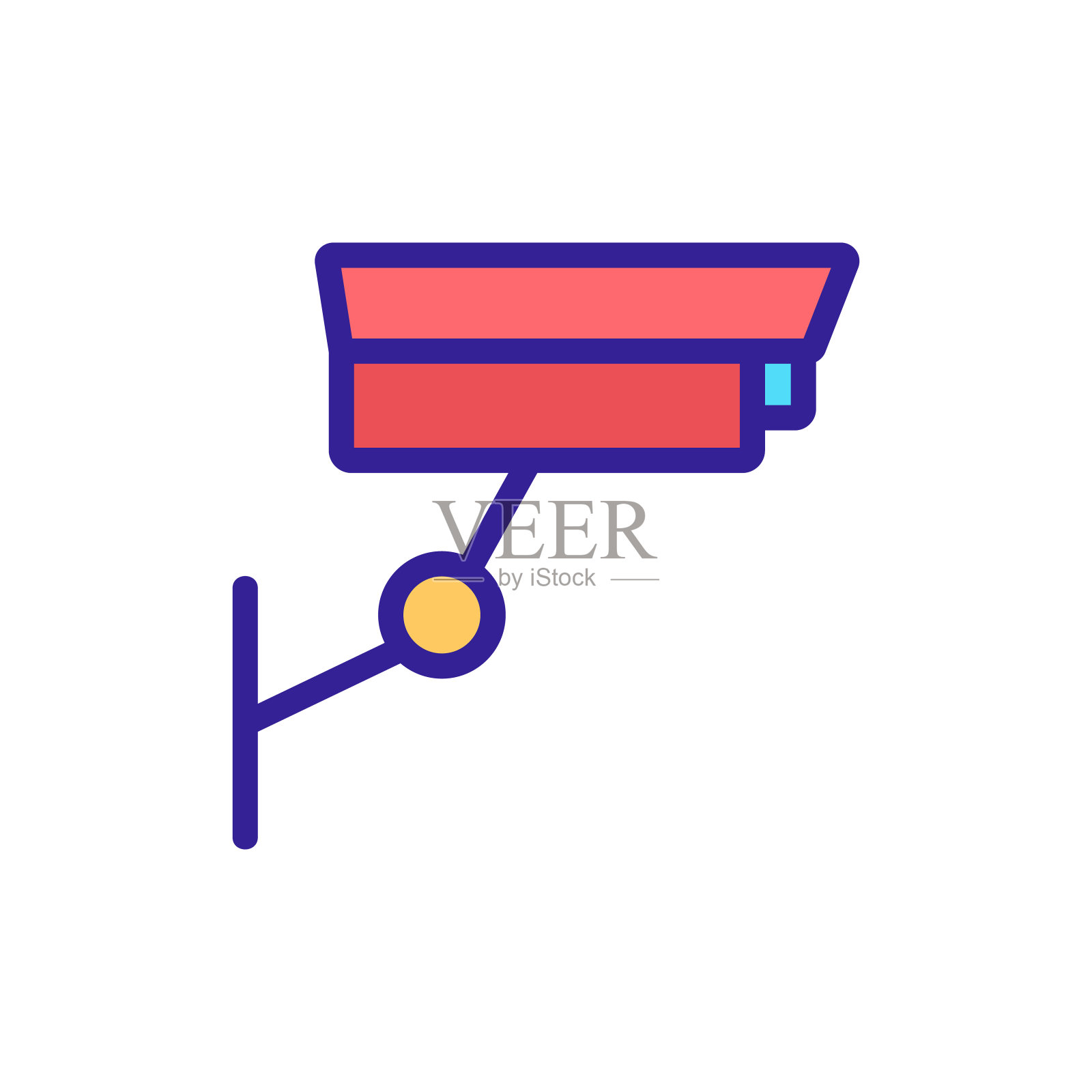 摄像头闭路电视图标矢量。孤立轮廓符号插图插画图片素材