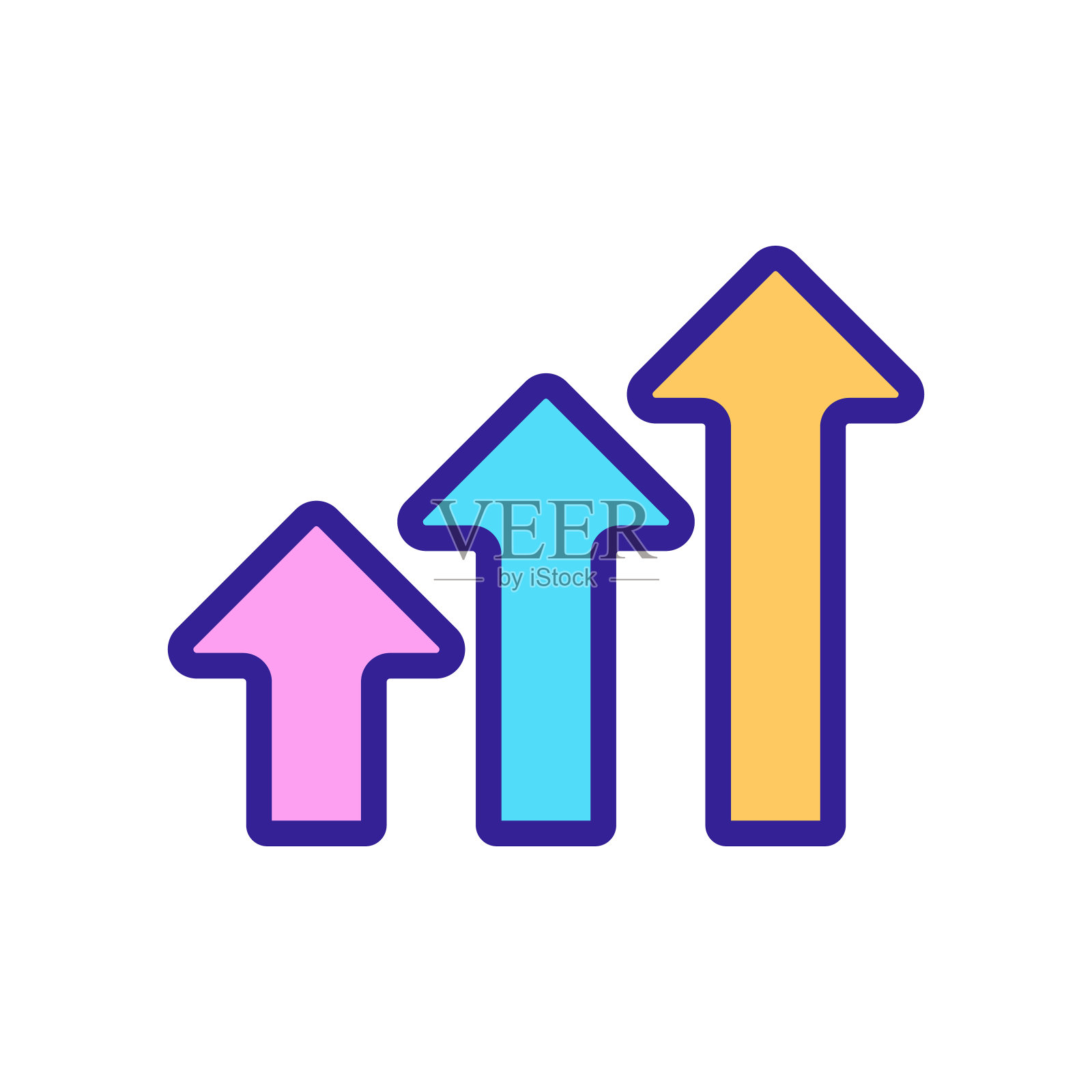 进步图标矢量。孤立轮廓符号插图图标素材