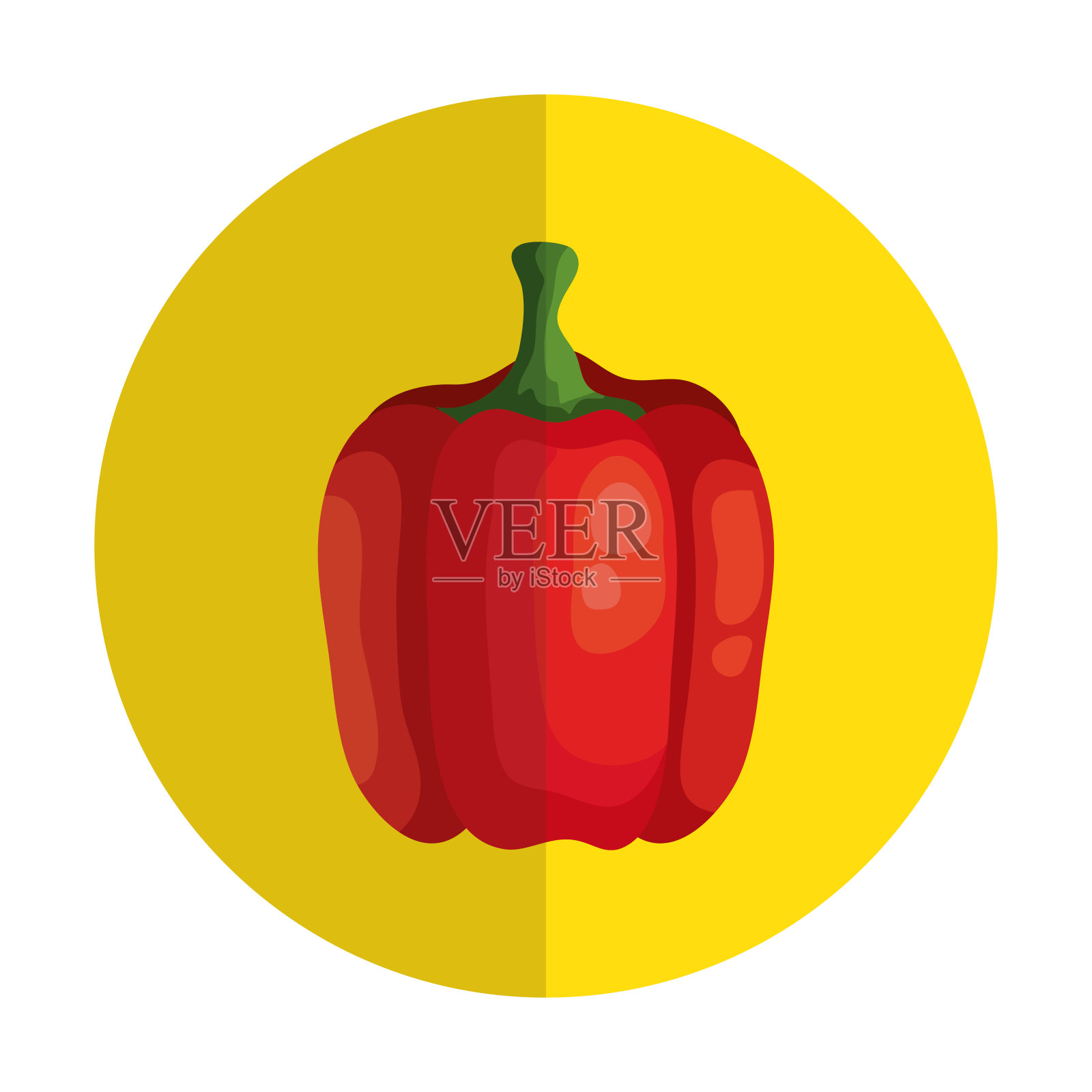 新鲜胡椒蔬菜框圆插画图片素材