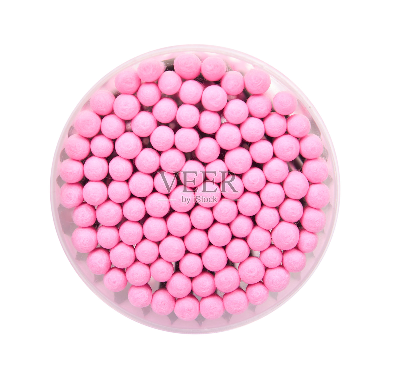 黑色和粉色的耳棒清洁剂。照片摄影图片