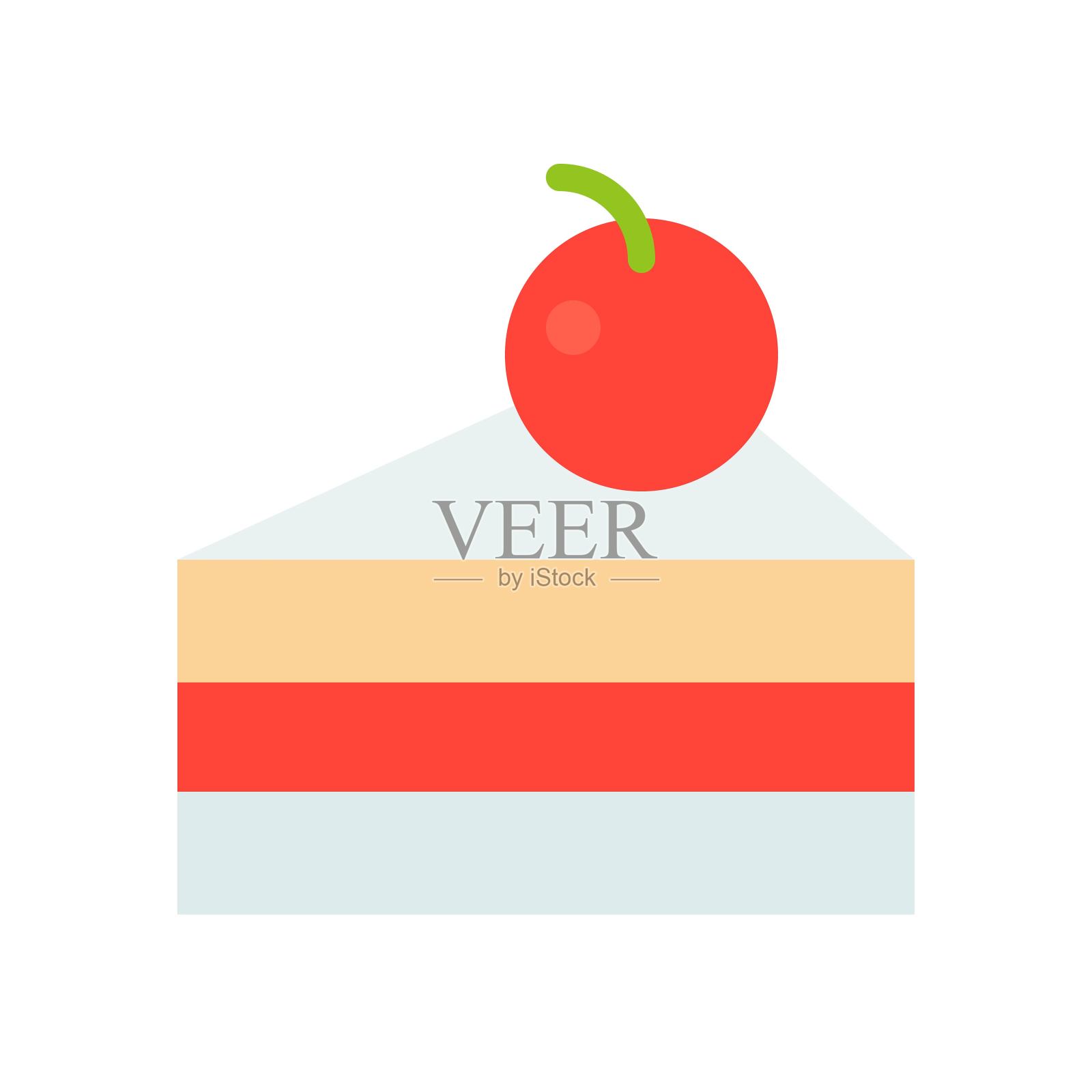 日本草莓酥饼矢量插图，平面风格图标插画图片素材