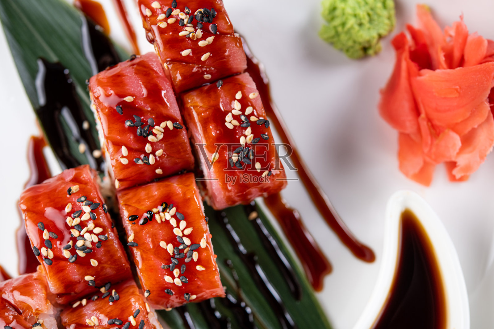 寿司卷的特写照片摄影图片