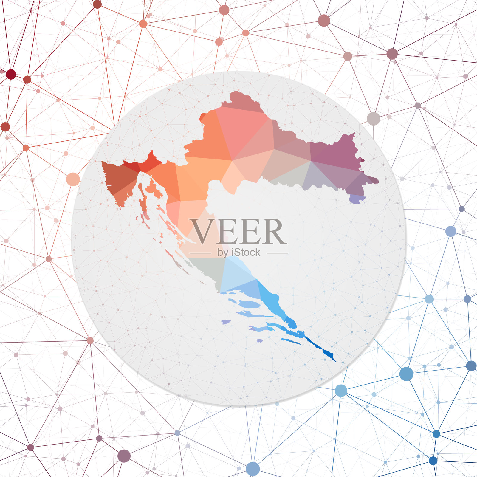 克罗地亚的抽象矢量地图。插画图片素材