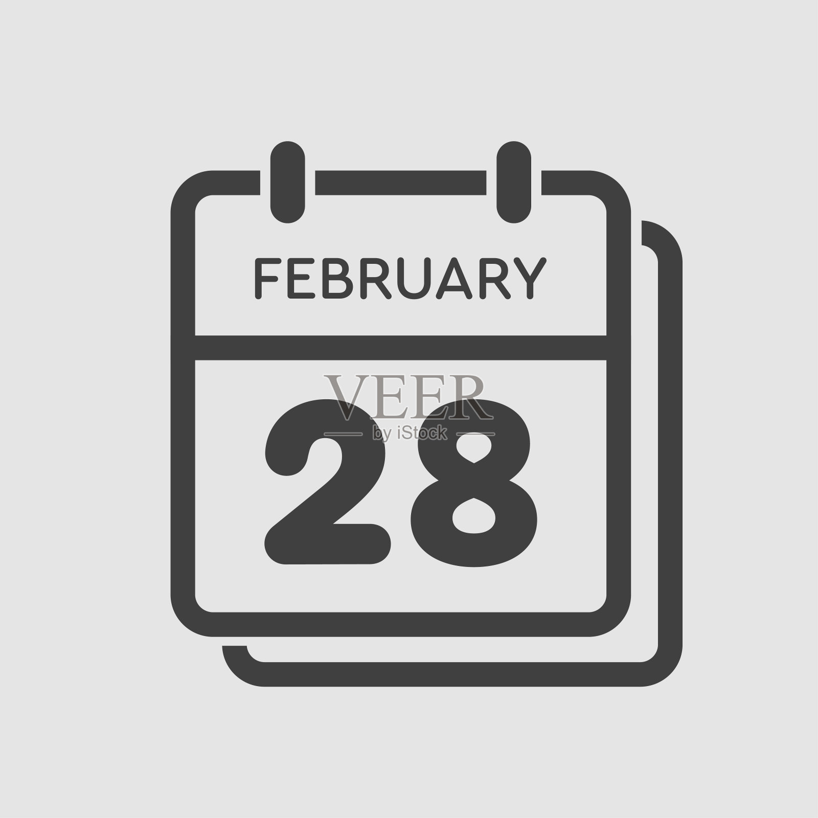 图标日历日6月28日，一年夏天的日子插画图片素材