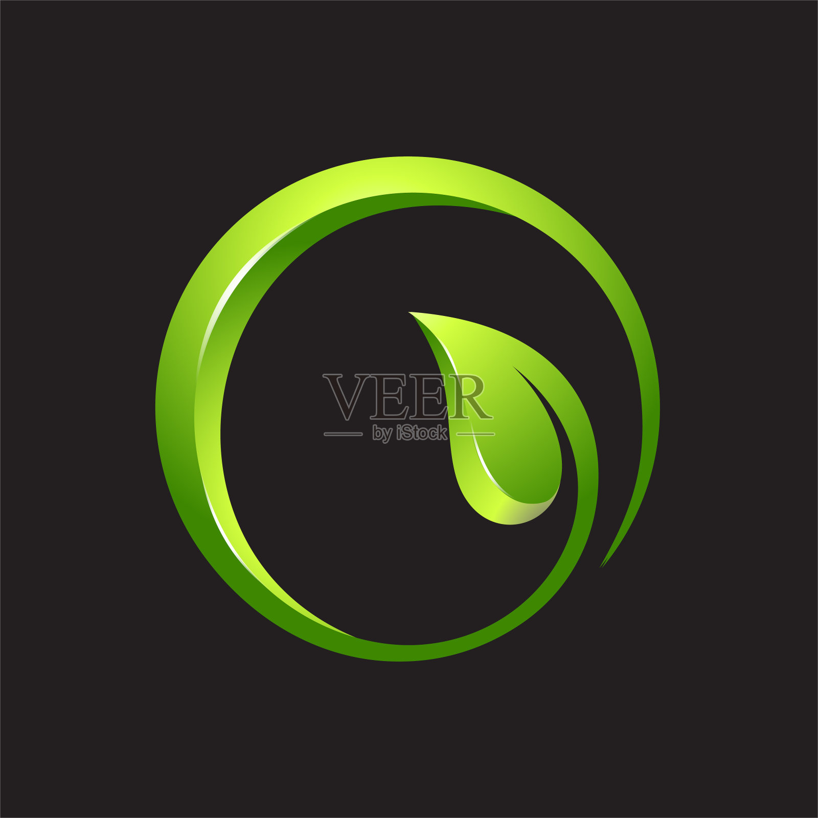 叶圆矢量标志设计插画图片素材