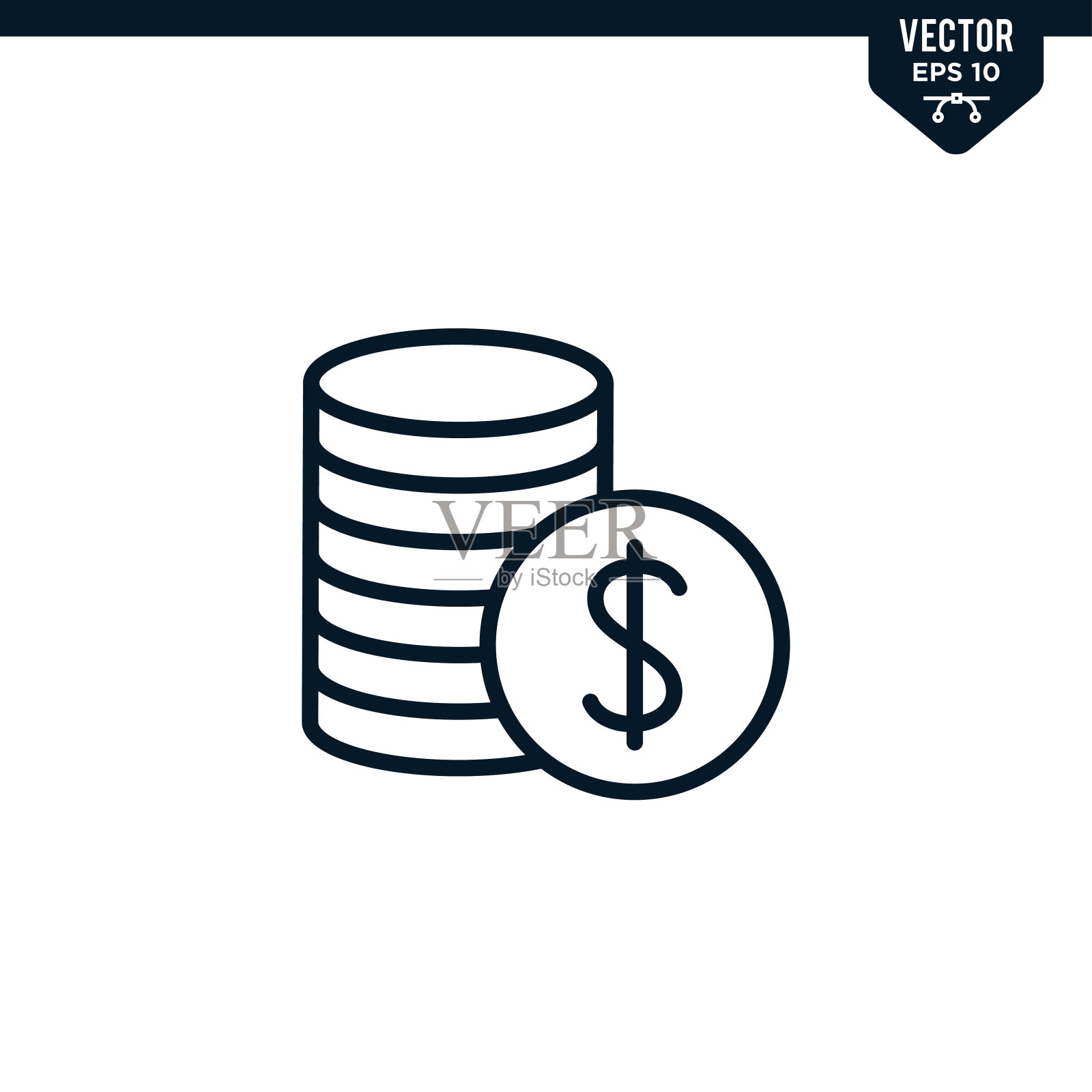 钱币图标收藏概述风格插画图片素材